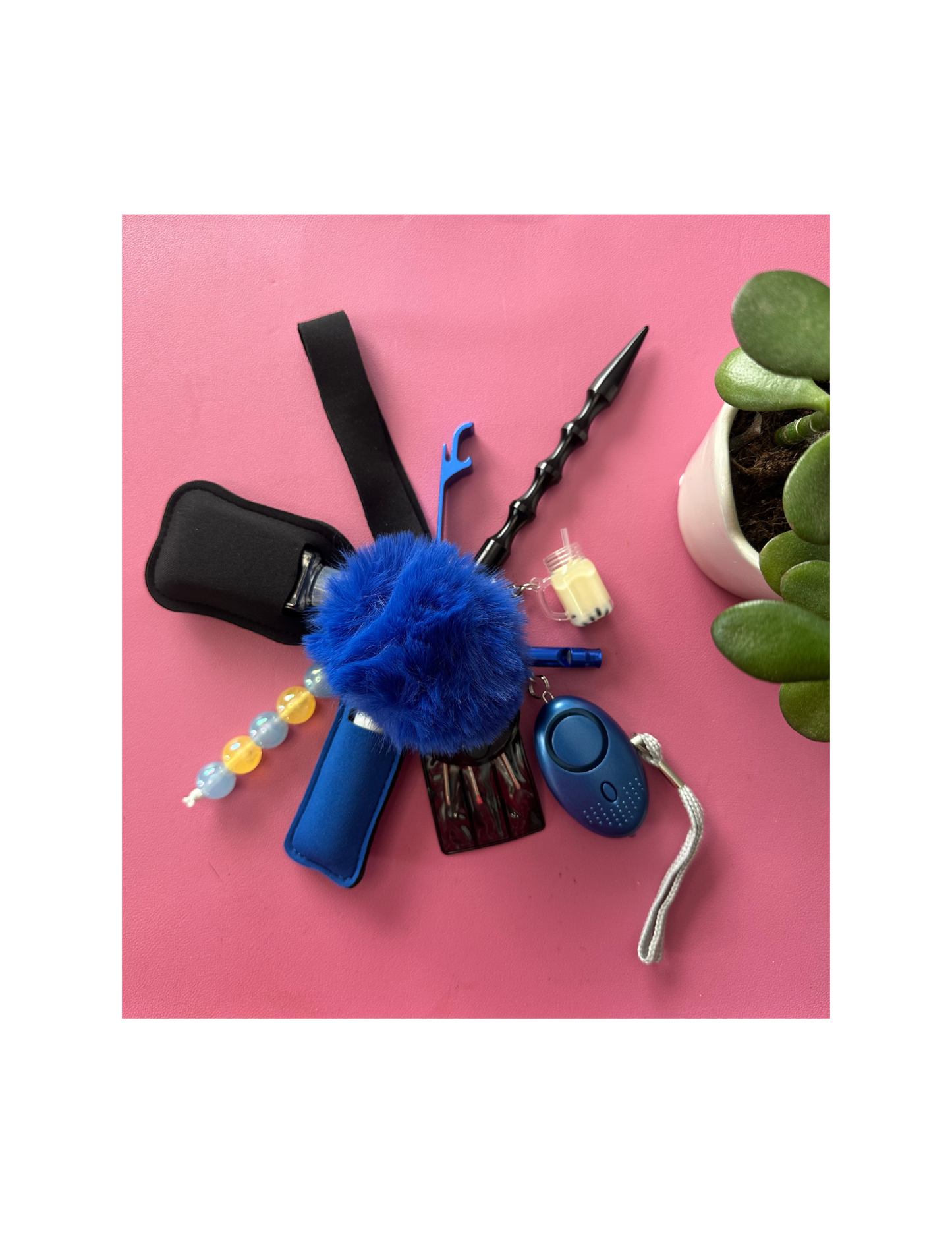 Blue Safety Defense Keychains
