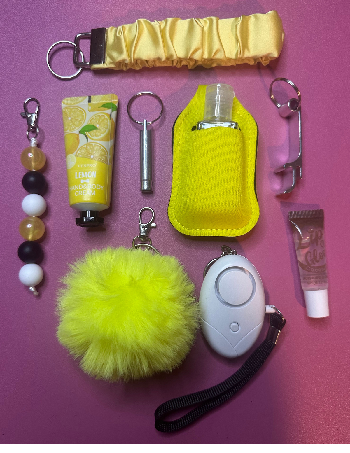 Yellow Safety Defense Keychain