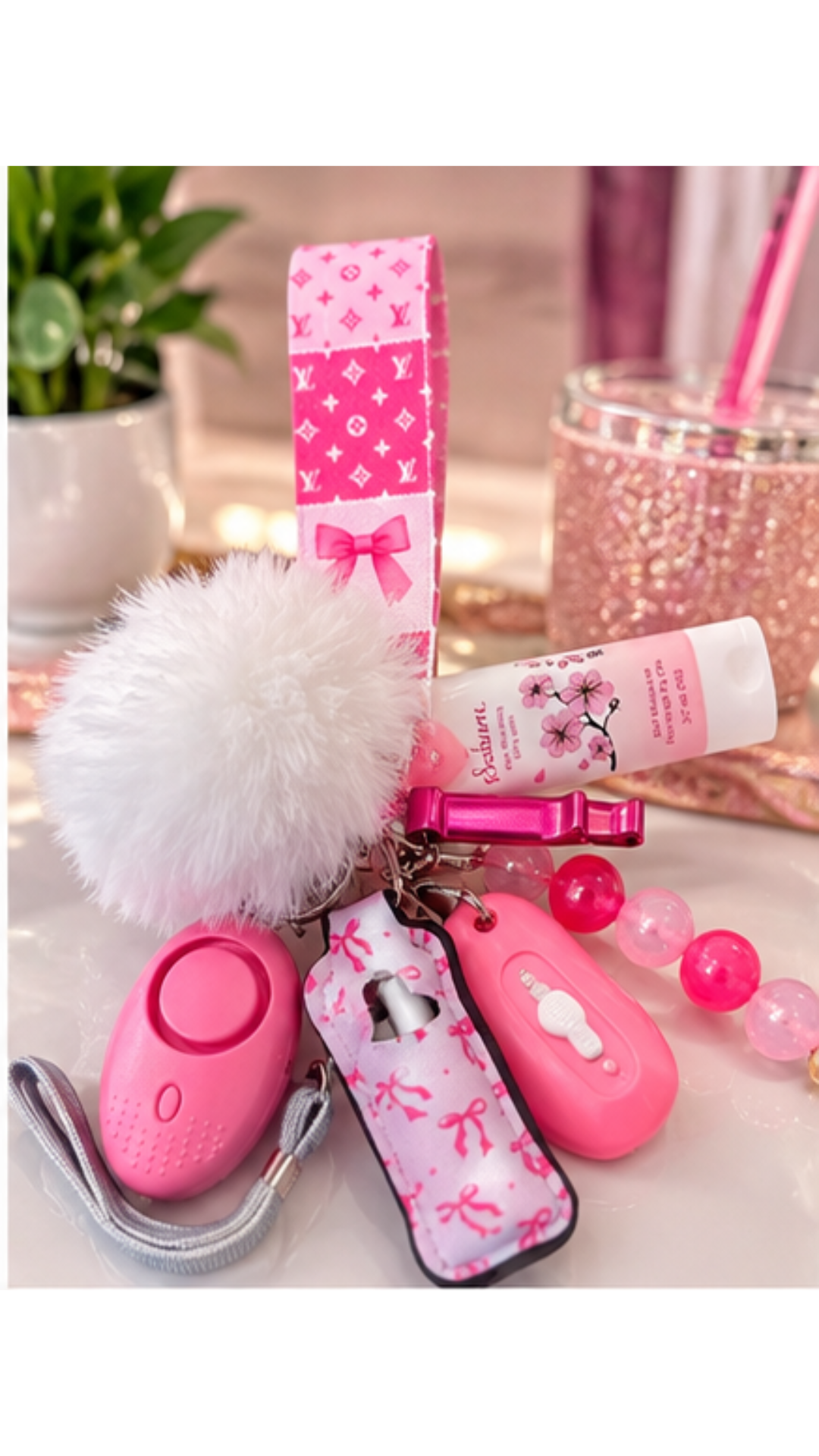 Pink Bow Wristlet Comfort Kit