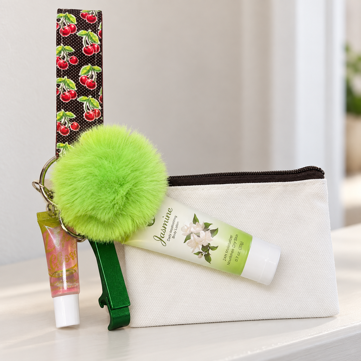 Black Cherries Wristlet Comfort Kit