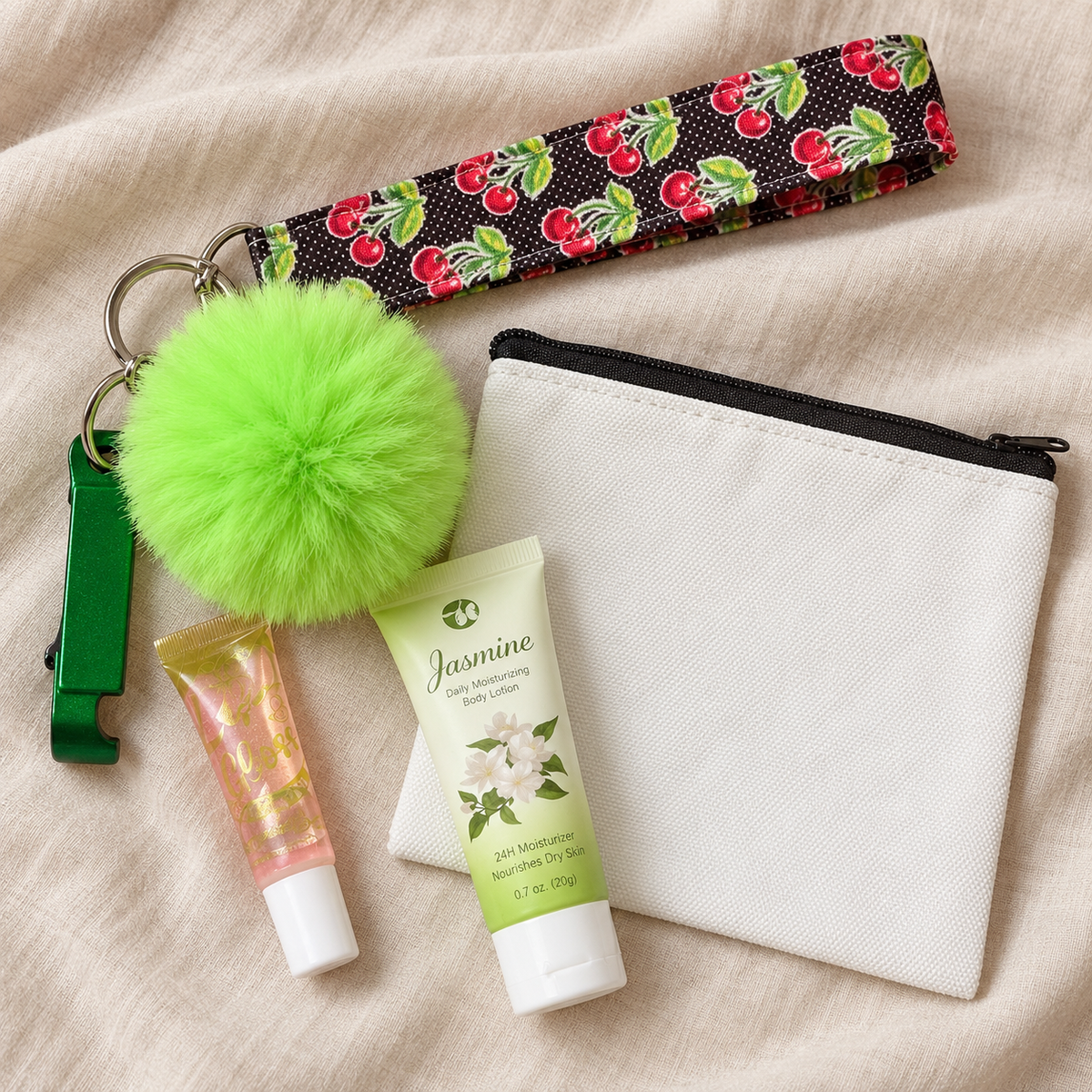 Black Cherries Wristlet Comfort Kit