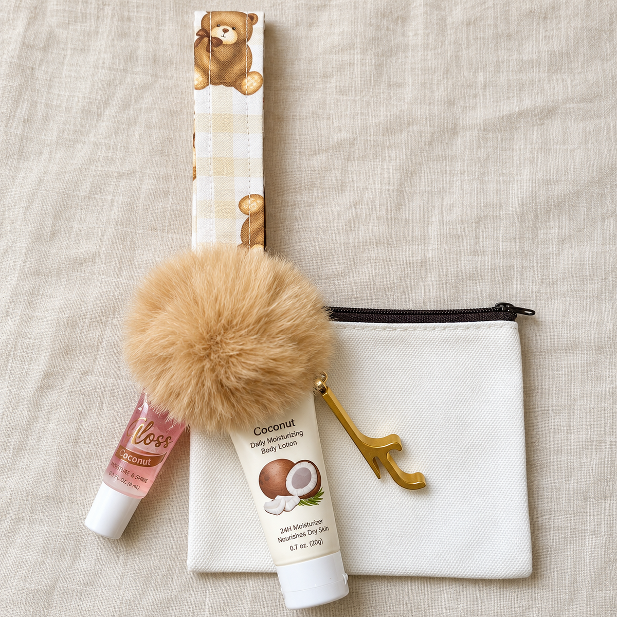 Teddy Tote Along Wristlet Comfort Kit