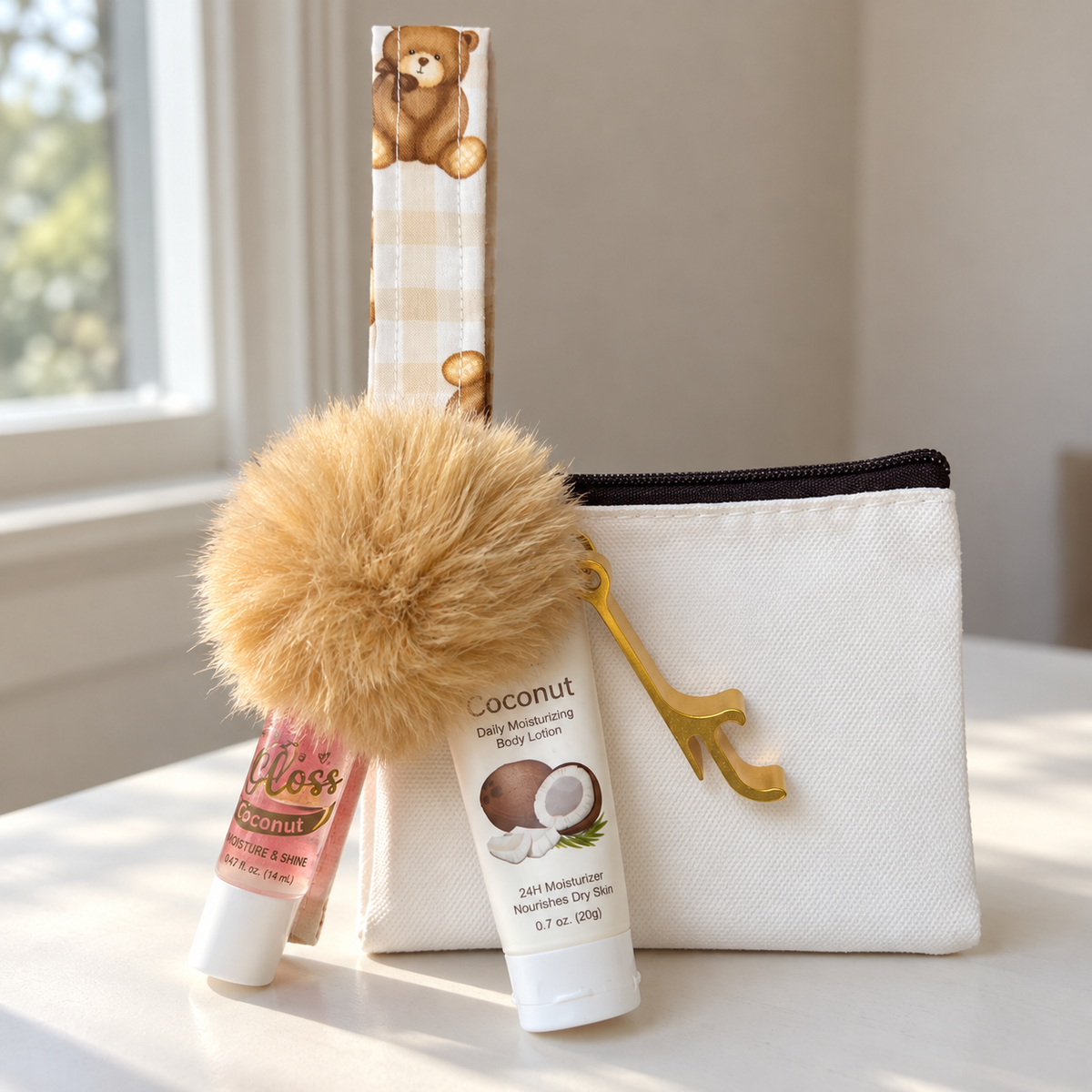 Teddy Tote Along Wristlet Comfort Kit