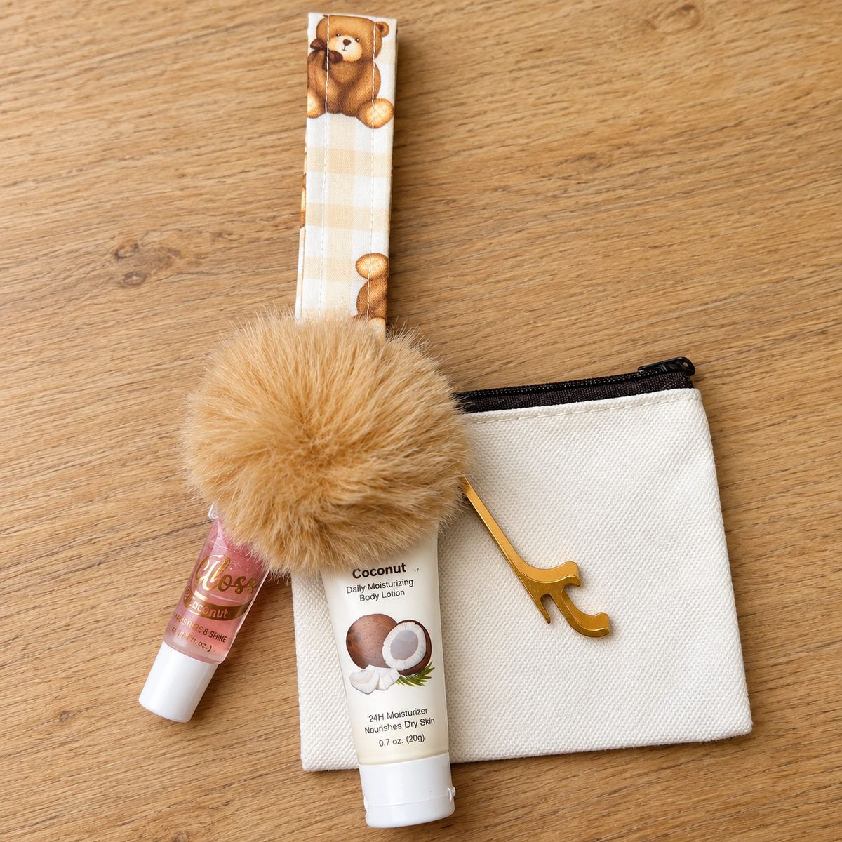 Teddy Tote Along Wristlet Comfort Kit