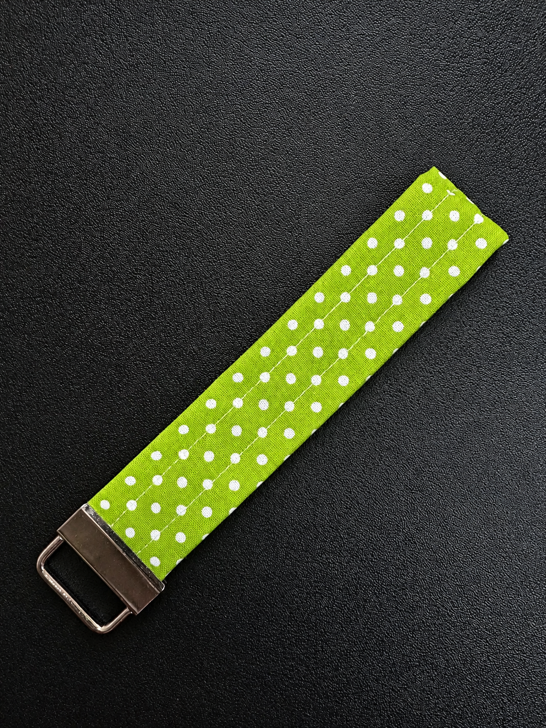 Polka Dot Lime Green Keychain Wristlet