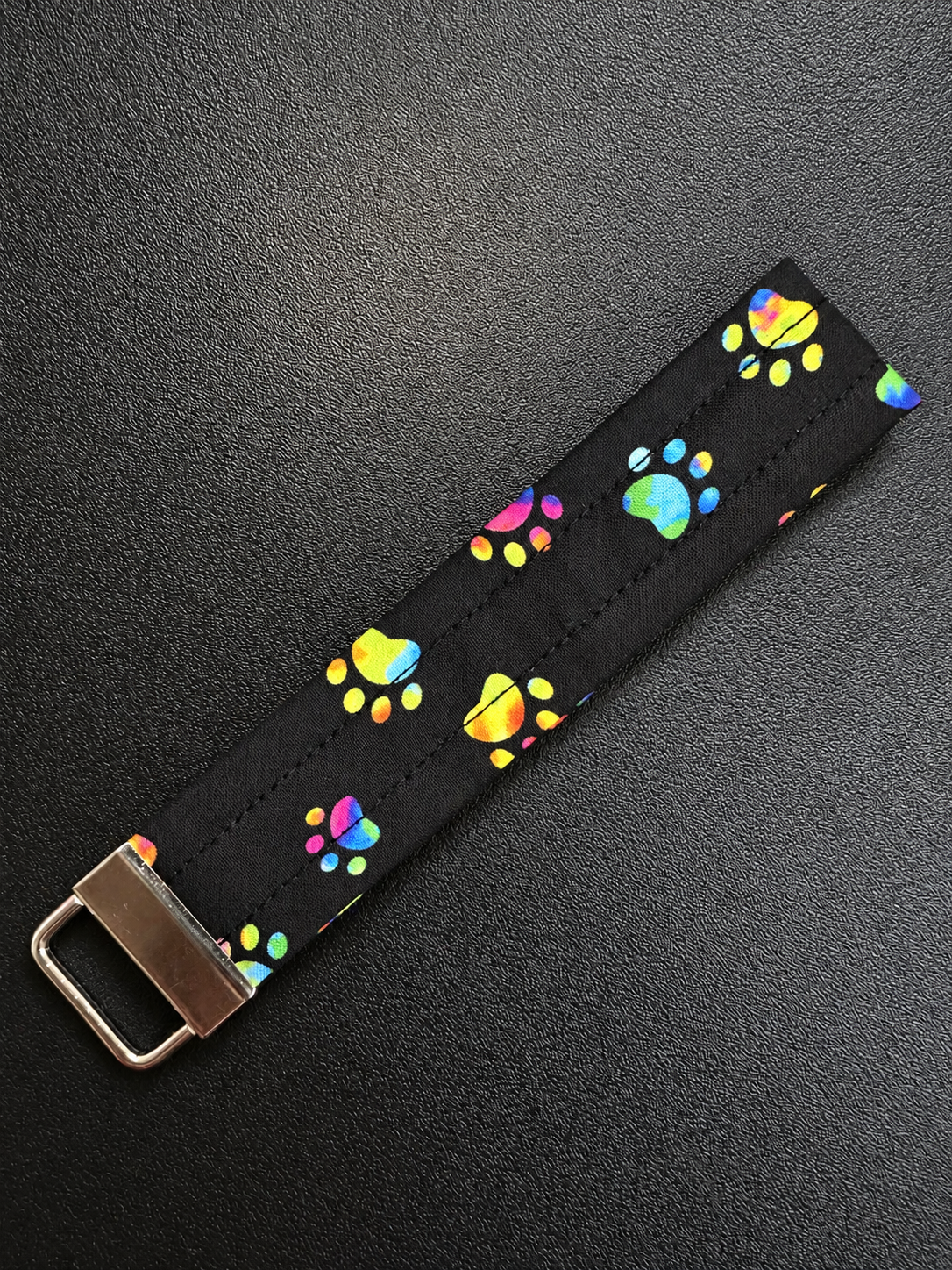 Colorful Paw Print Keychain Wristlet