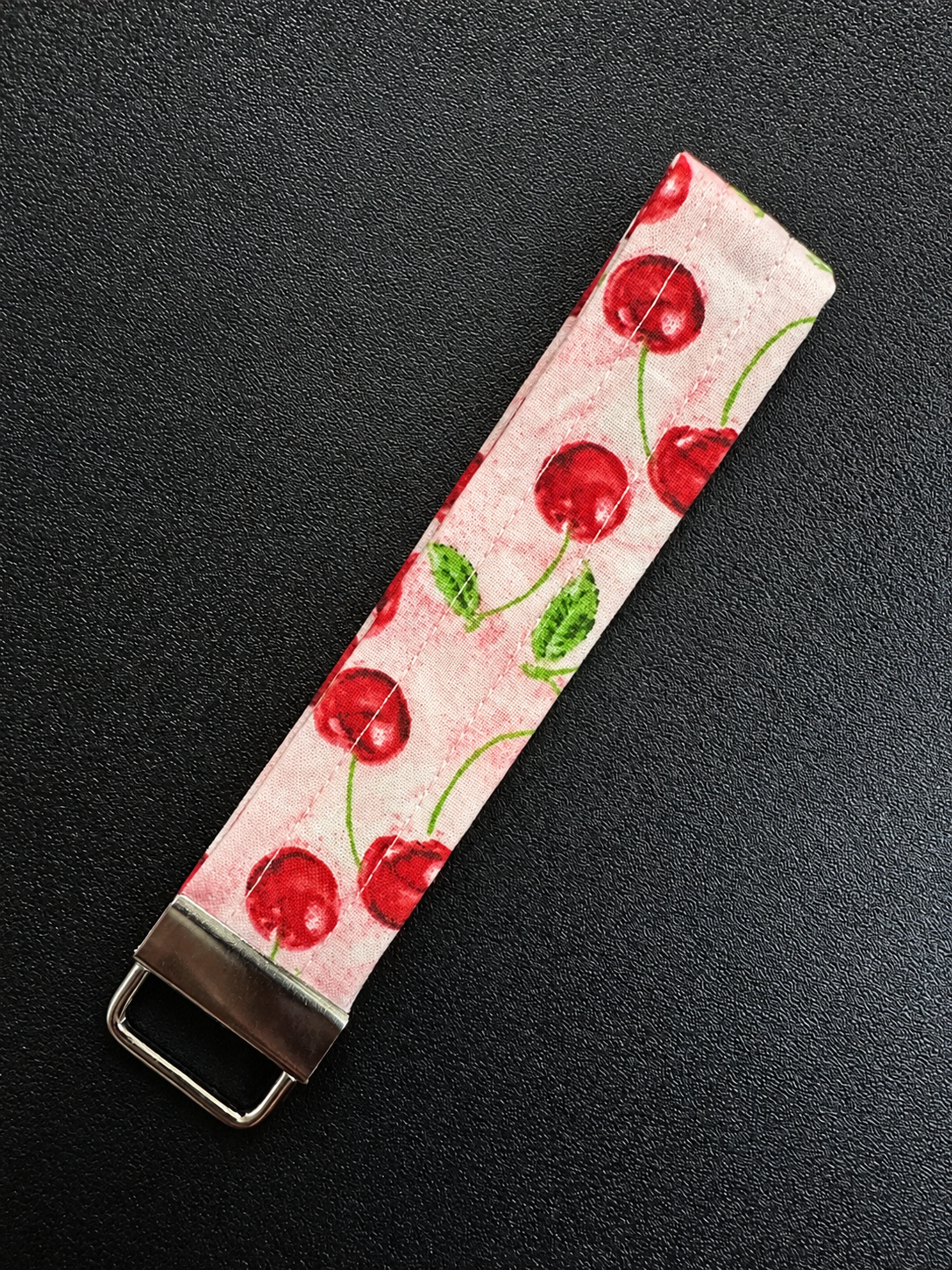 Pink Cherry Keychain Wristlet