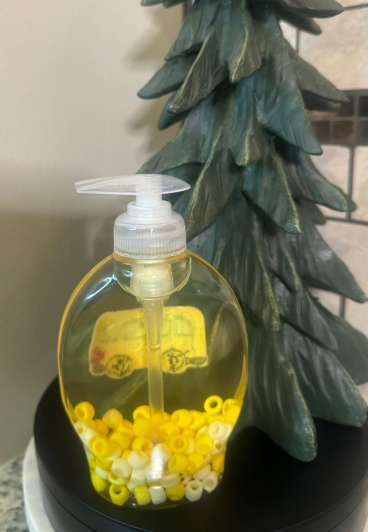 Handmade Hand Soap or Hand Sanitizer Beaded Bow School Bus, Decorative Bathroom, Kitchen Décor, Housewarming Gift, Cute Soap