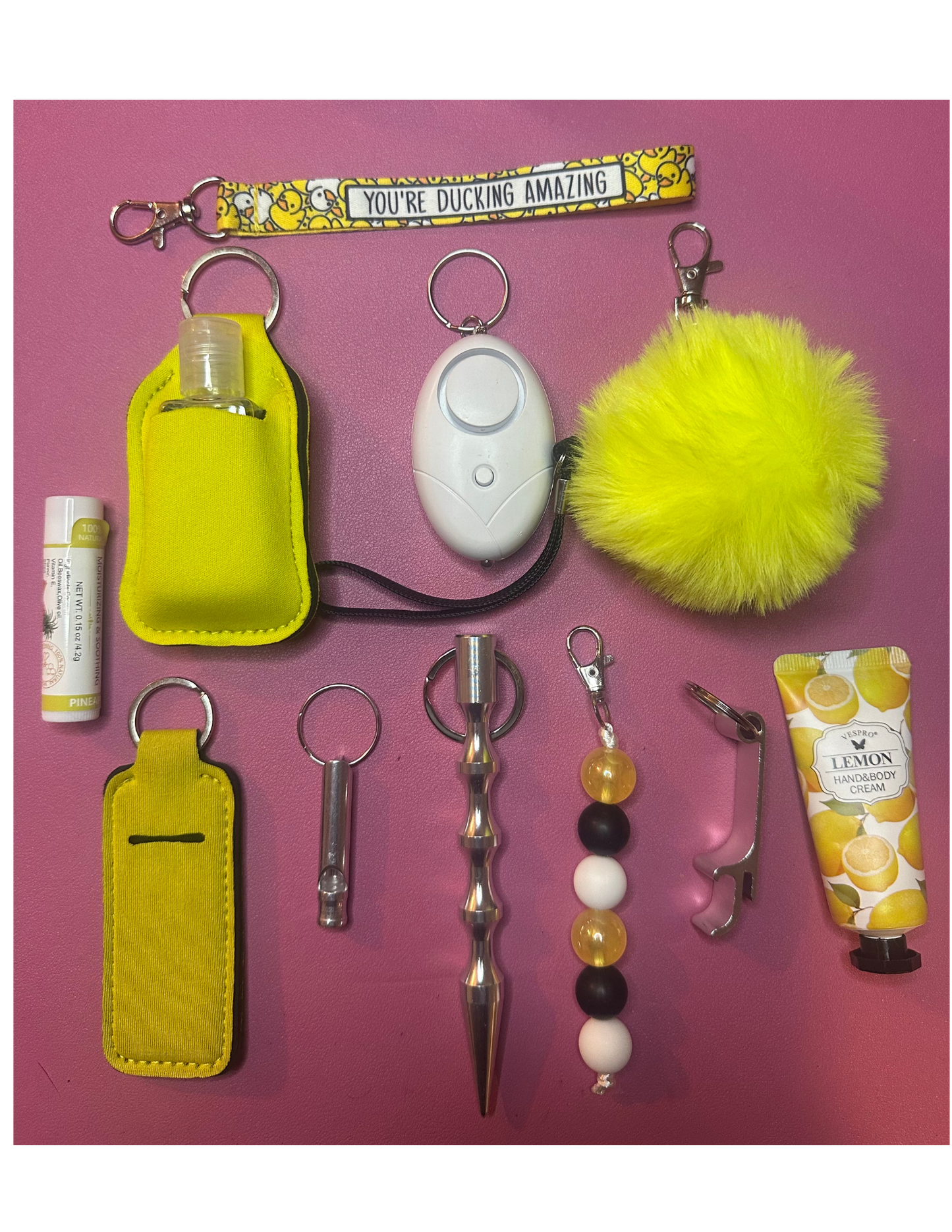 Safety Defense Keychain- Your Ducking Amazing, Cute Car Keys, Protection for Women, Teens, Moms, Personal Aesthetic, Wristlet Safety Alarm