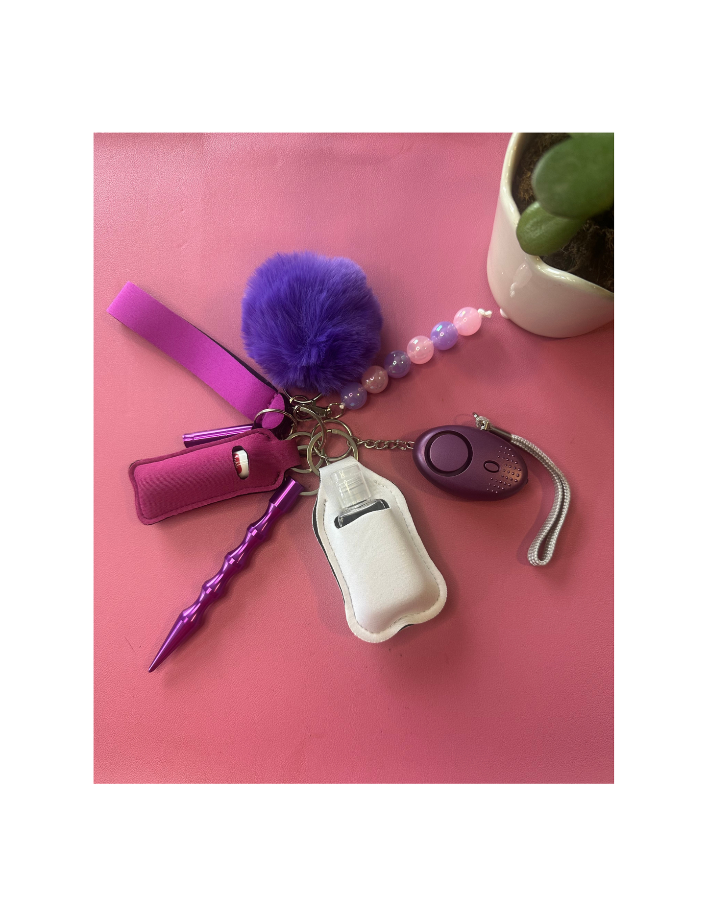 Purple Safety Defense Keychain