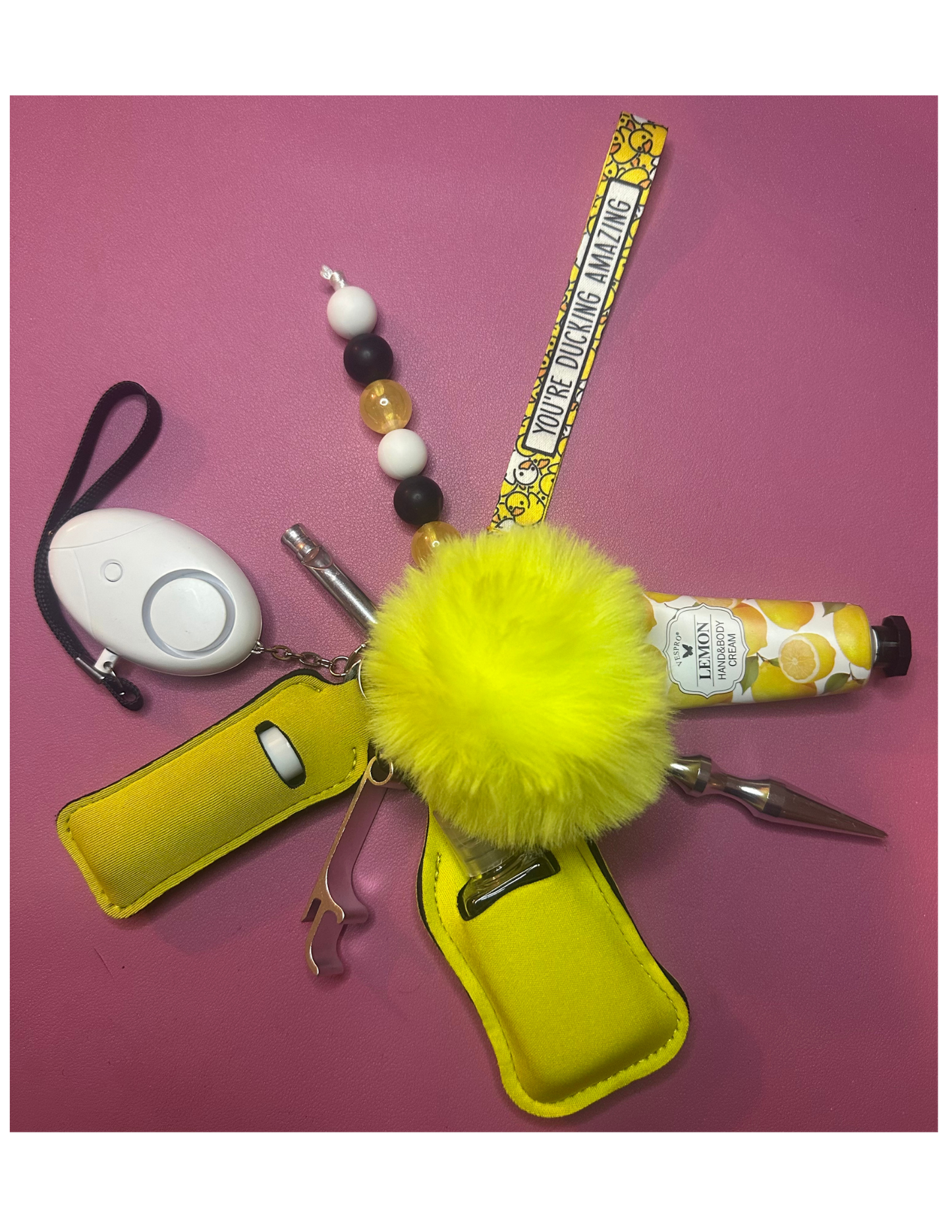Safety Defense Keychain- Your Ducking Amazing, Cute Car Keys, Protection for Women, Teens, Moms, Personal Aesthetic, Wristlet Safety Alarm