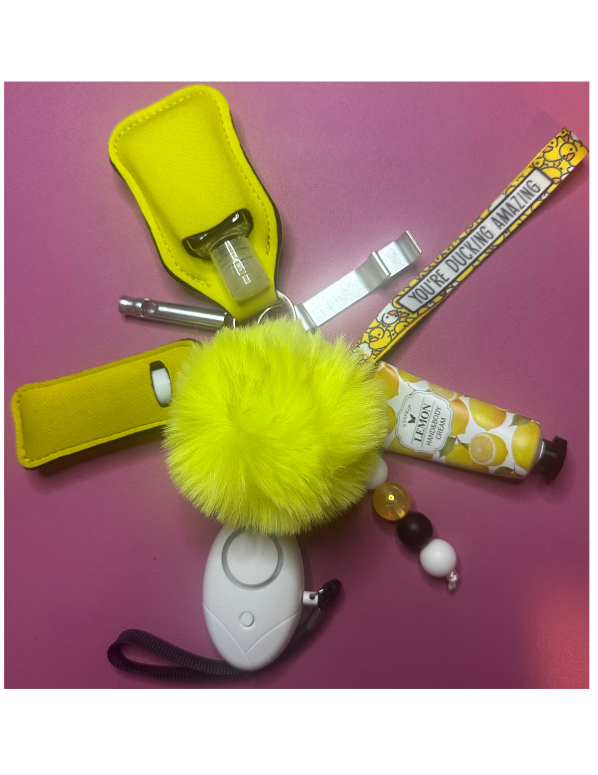Safety Defense Keychain- Your Ducking Amazing, Cute Car Keys, Protection for Women, Teens, Moms, Personal Aesthetic, Wristlet Safety Alarm