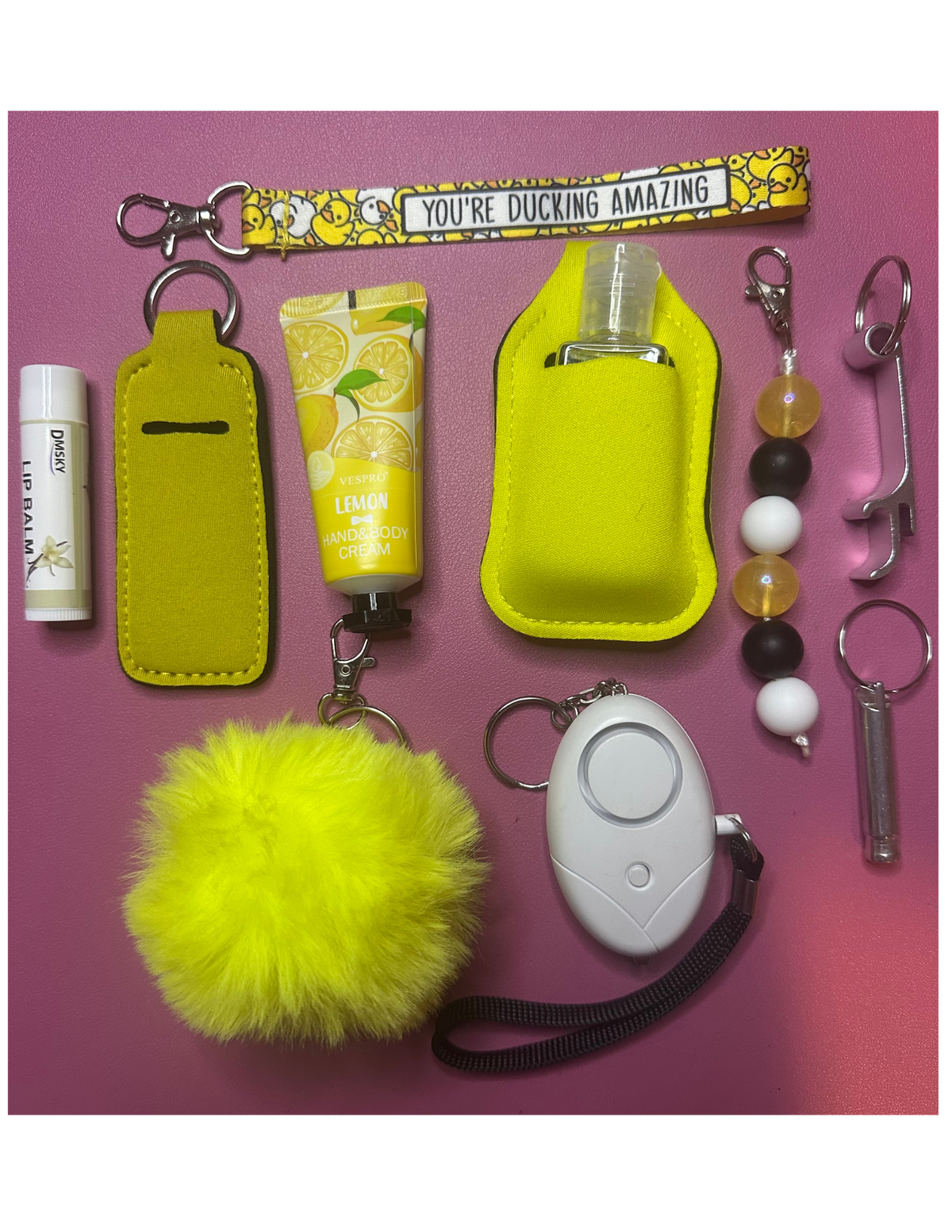 Safety Defense Keychain- Your Ducking Amazing, Cute Car Keys, Protection for Women, Teens, Moms, Personal Aesthetic, Wristlet Safety Alarm