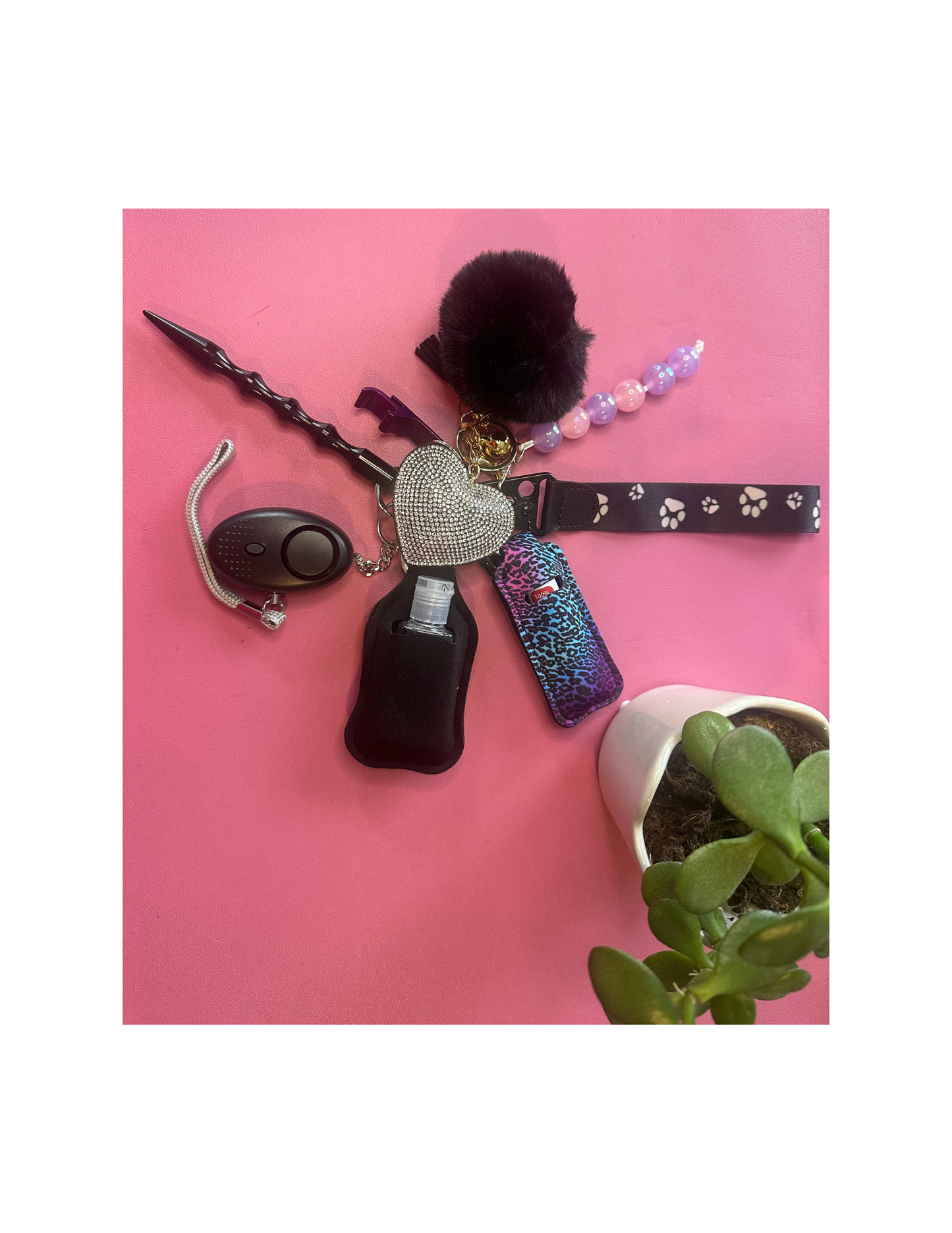 Paw Print Safety Defense Keychain