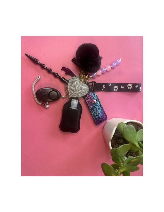 Paw Print Safety Defense Keychain