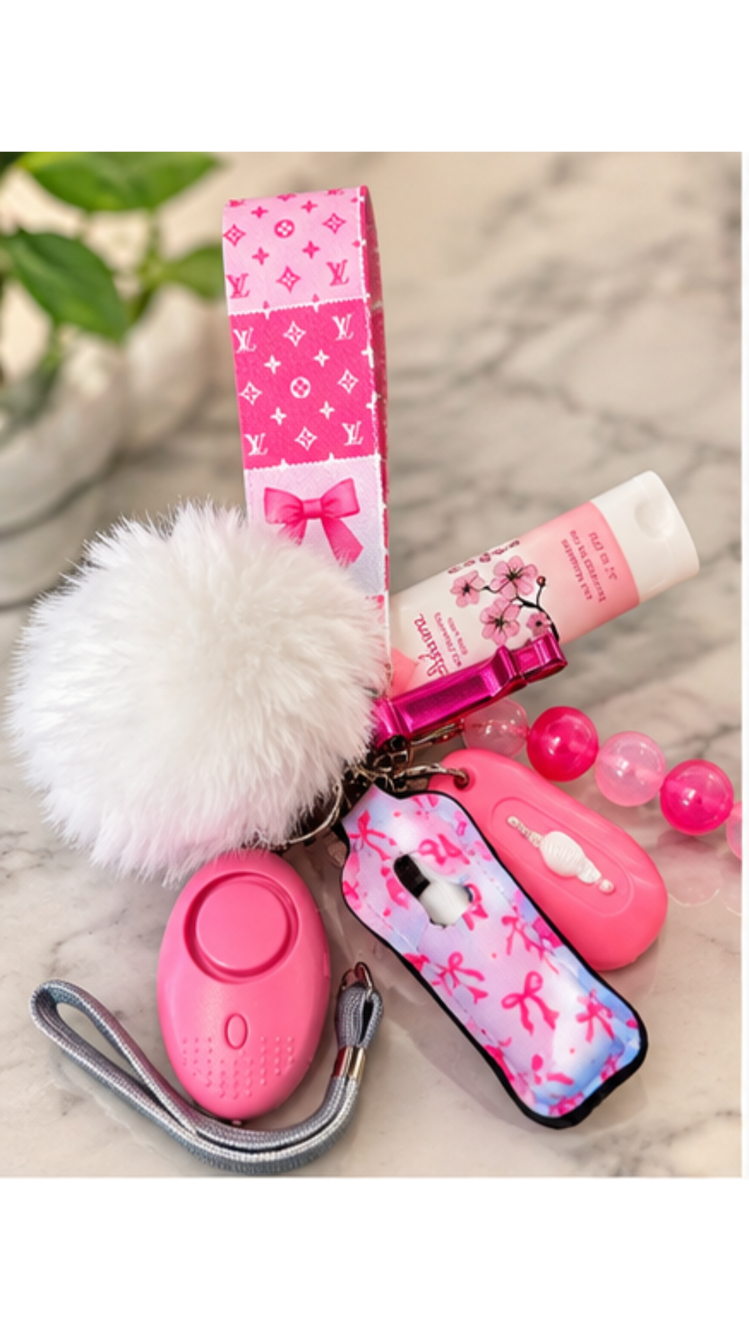Pink Bow Wristlet Comfort Kit