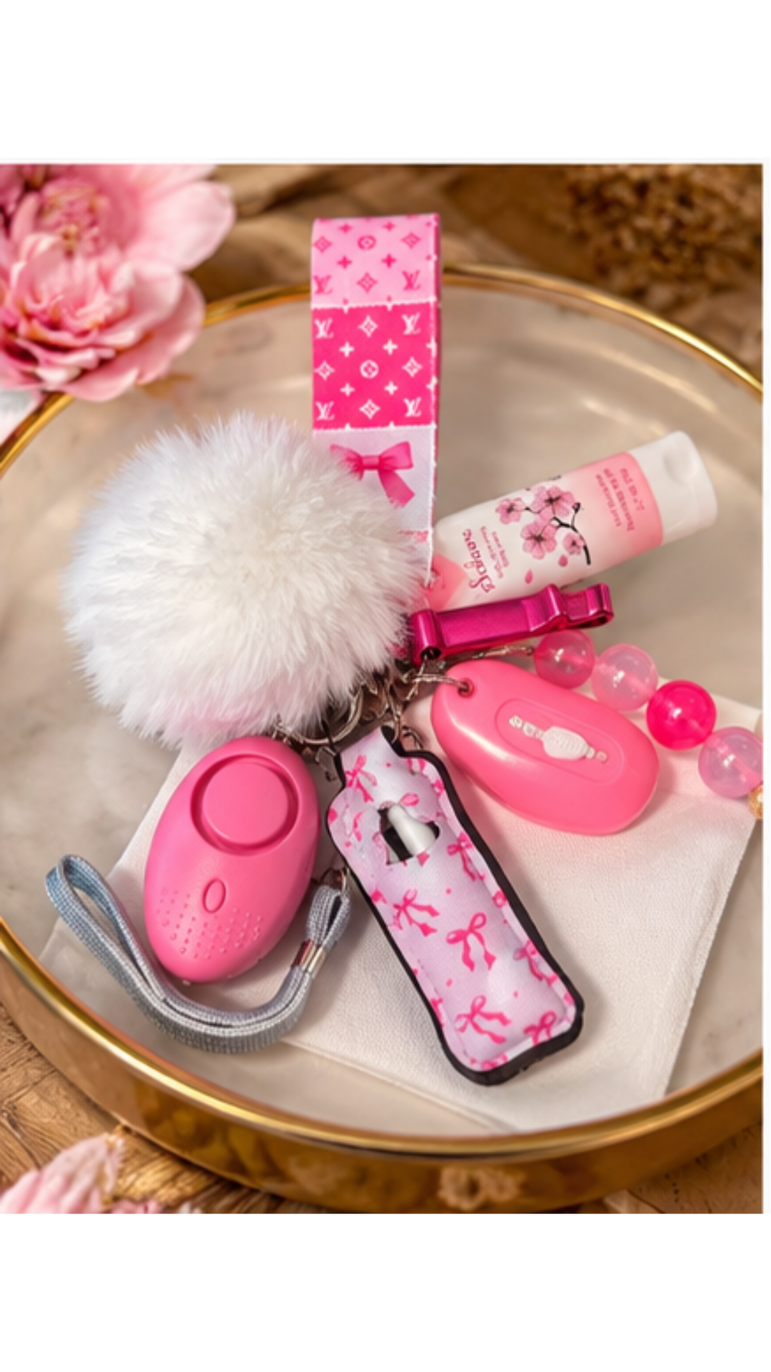 Pink Bow Wristlet Comfort Kit