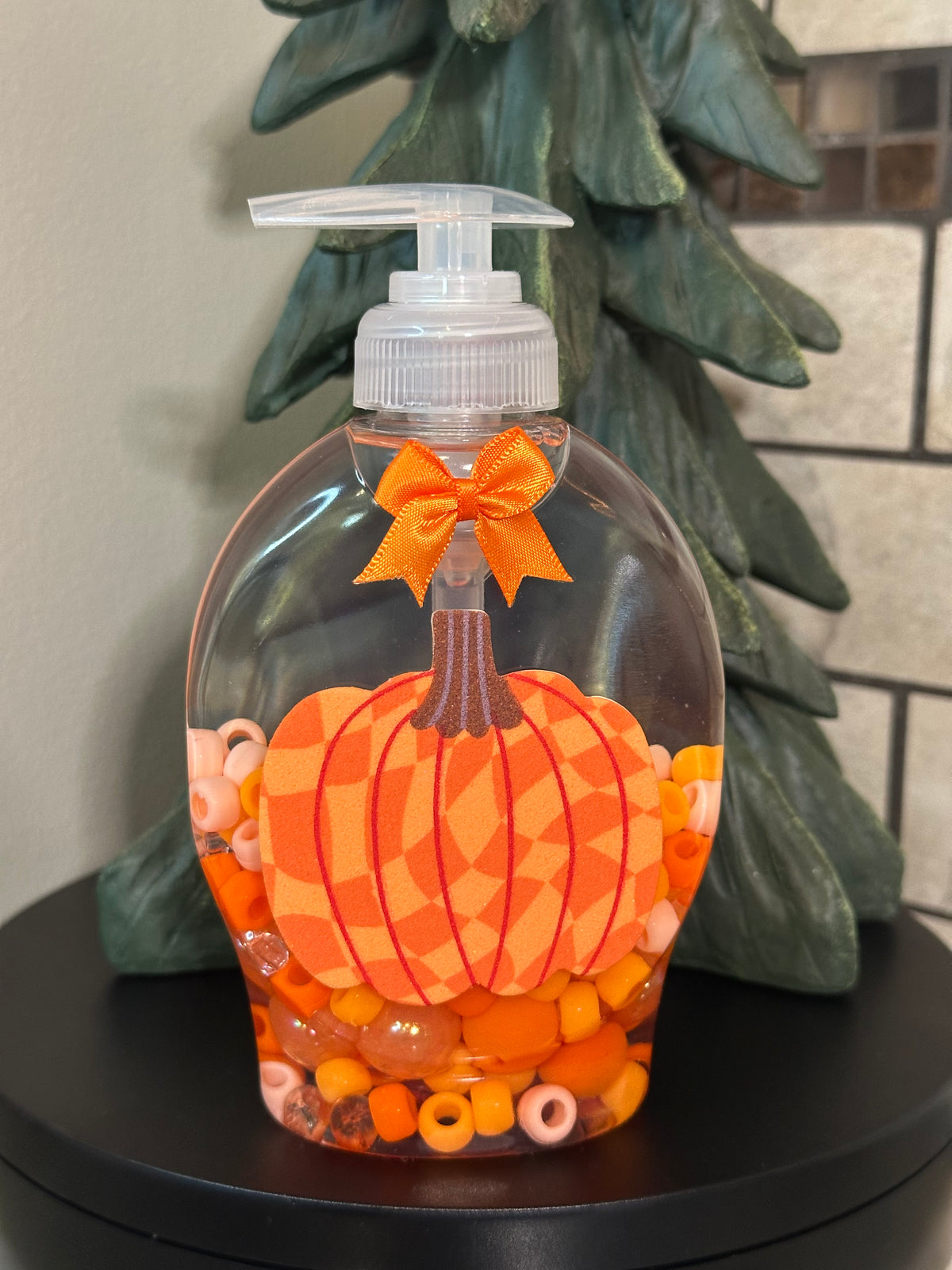 Handmade Hand Soap Beaded Pumpkin Dispenser, Decorative Bathroom, Kitchen Décor, Housewarming Gift, Cute Soap