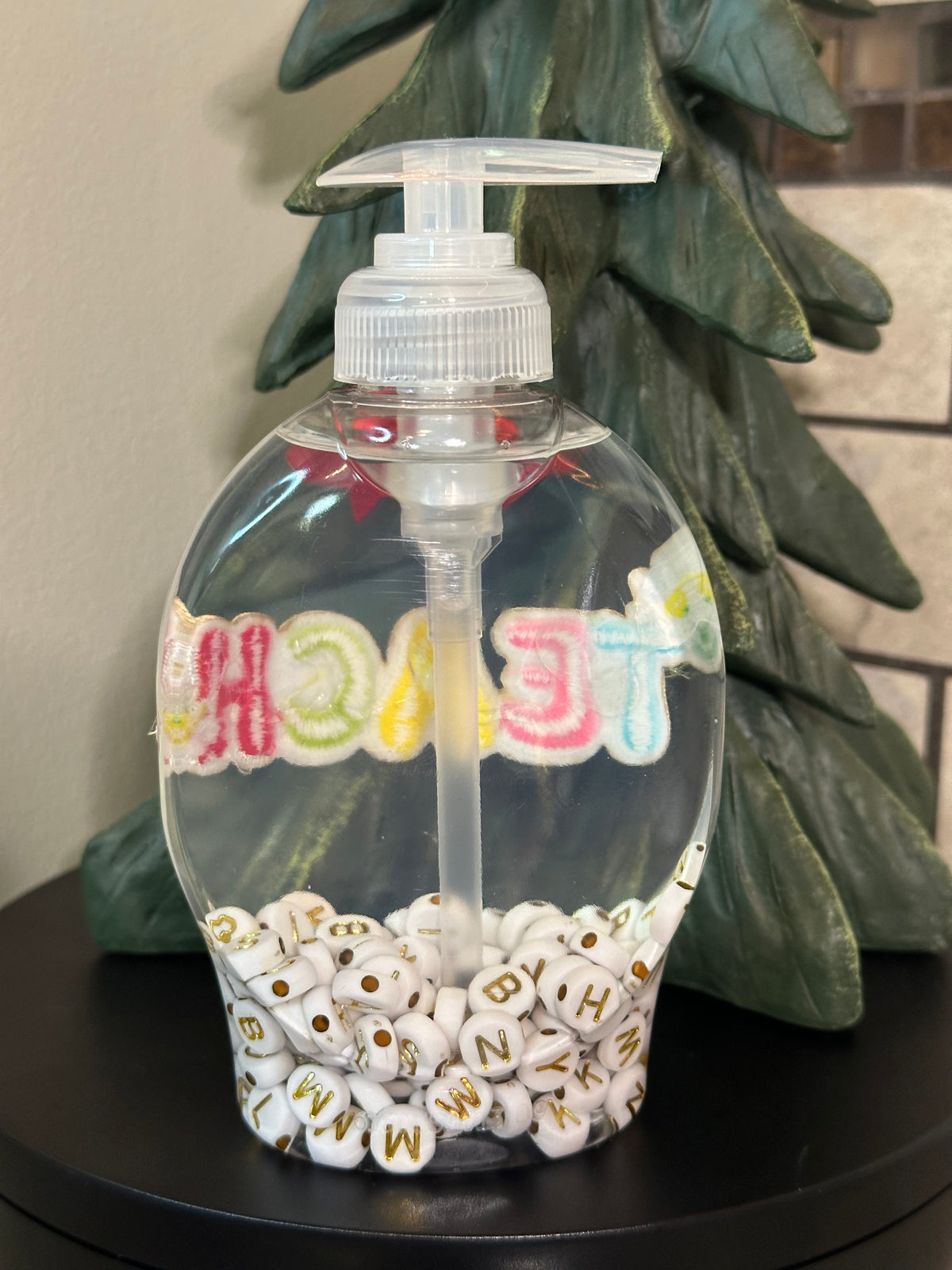 Handmade Hand Soap or Hand Sanitizer Beaded Teach Dispenser, Decorative Bathroom, Kitchen Décor, Housewarming Gift, Cute Soap