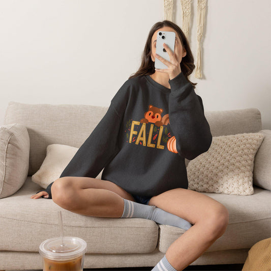 Squirrel Pumpkin FALL Crewneck Sweatshirt | Cozy Autumn Graphic Tee