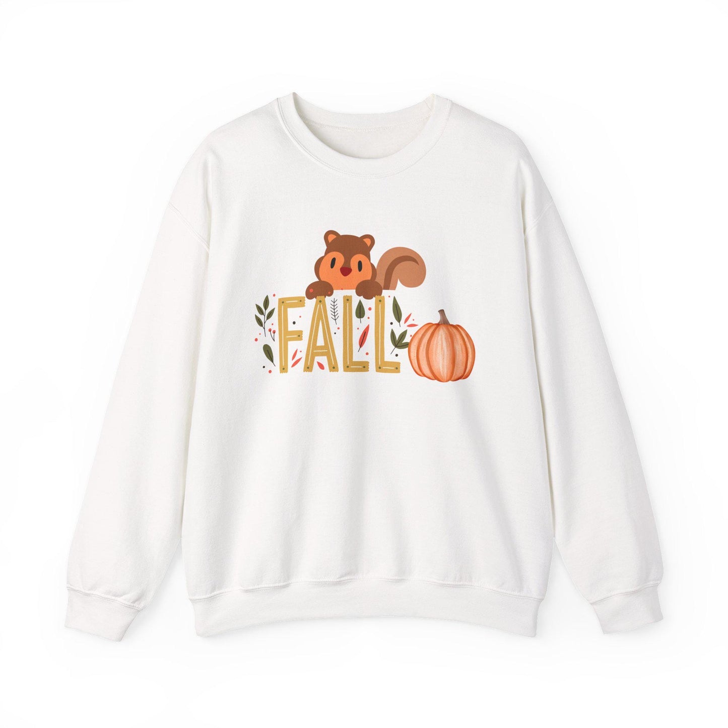 Squirrel Pumpkin FALL Crewneck Sweatshirt | Cozy Autumn Graphic Tee