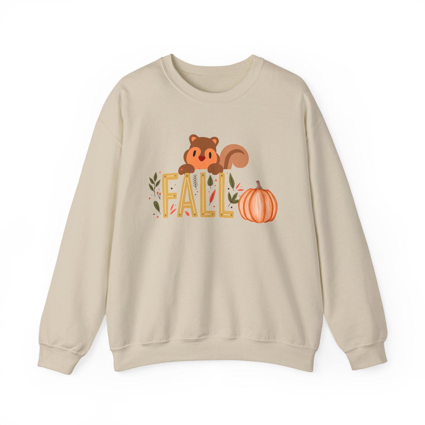 Squirrel Pumpkin FALL Crewneck Sweatshirt | Cozy Autumn Graphic Tee