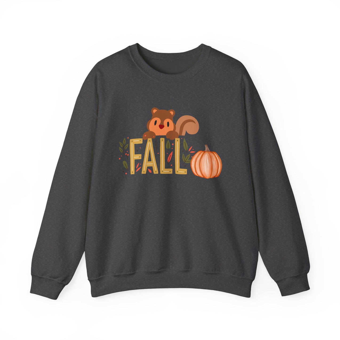 Squirrel Pumpkin FALL Crewneck Sweatshirt | Cozy Autumn Graphic Tee