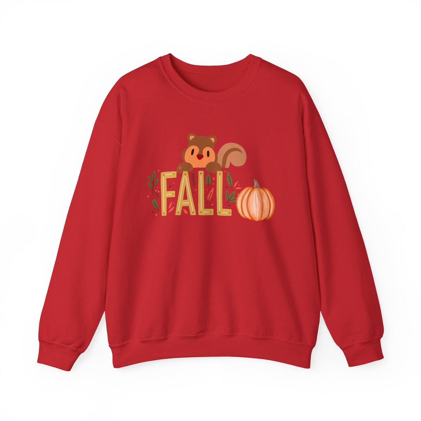 Squirrel Pumpkin FALL Crewneck Sweatshirt | Cozy Autumn Graphic Tee