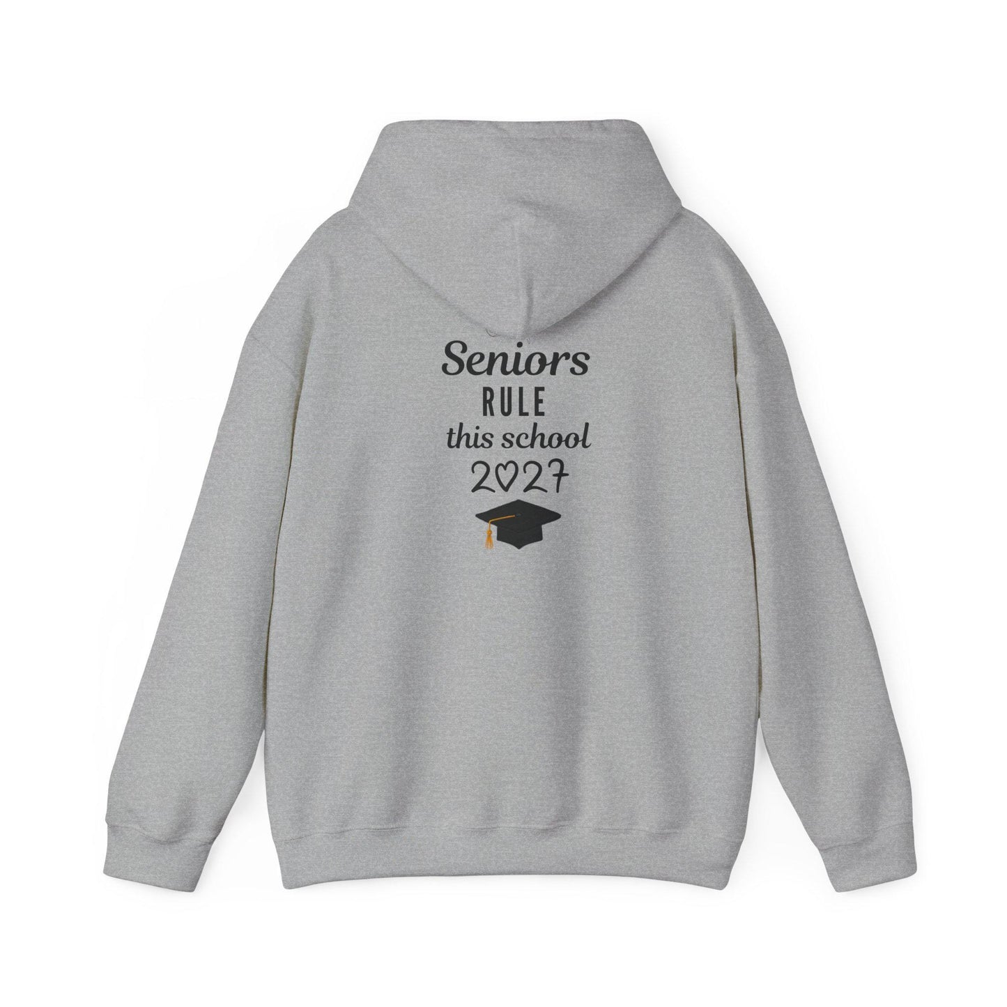 Senior Class 2027 Hoodie | Graduation Cap Seniors Rule Back Print | Teen Back to School