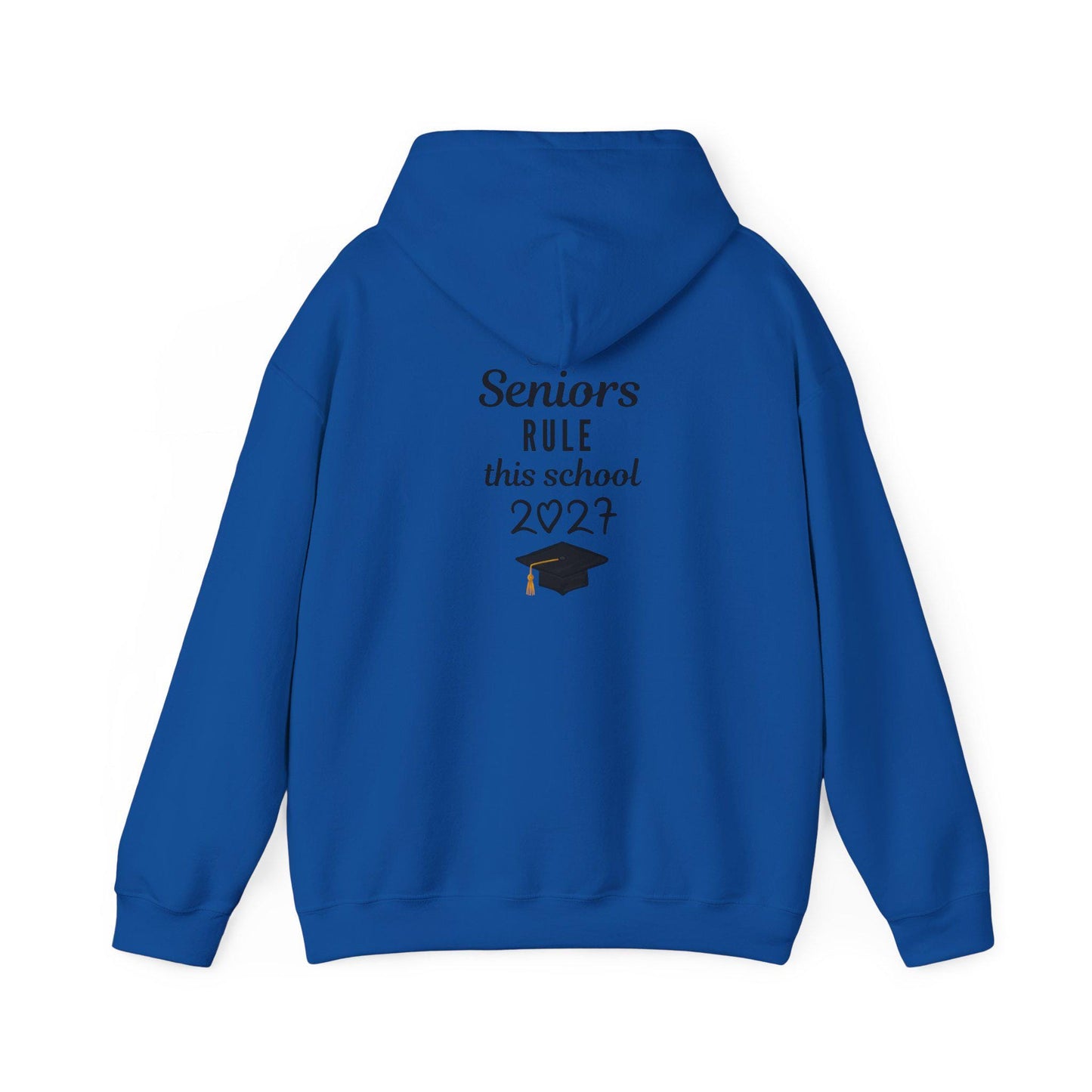 Senior Class 2027 Hoodie | Graduation Cap Seniors Rule Back Print | Teen Back to School