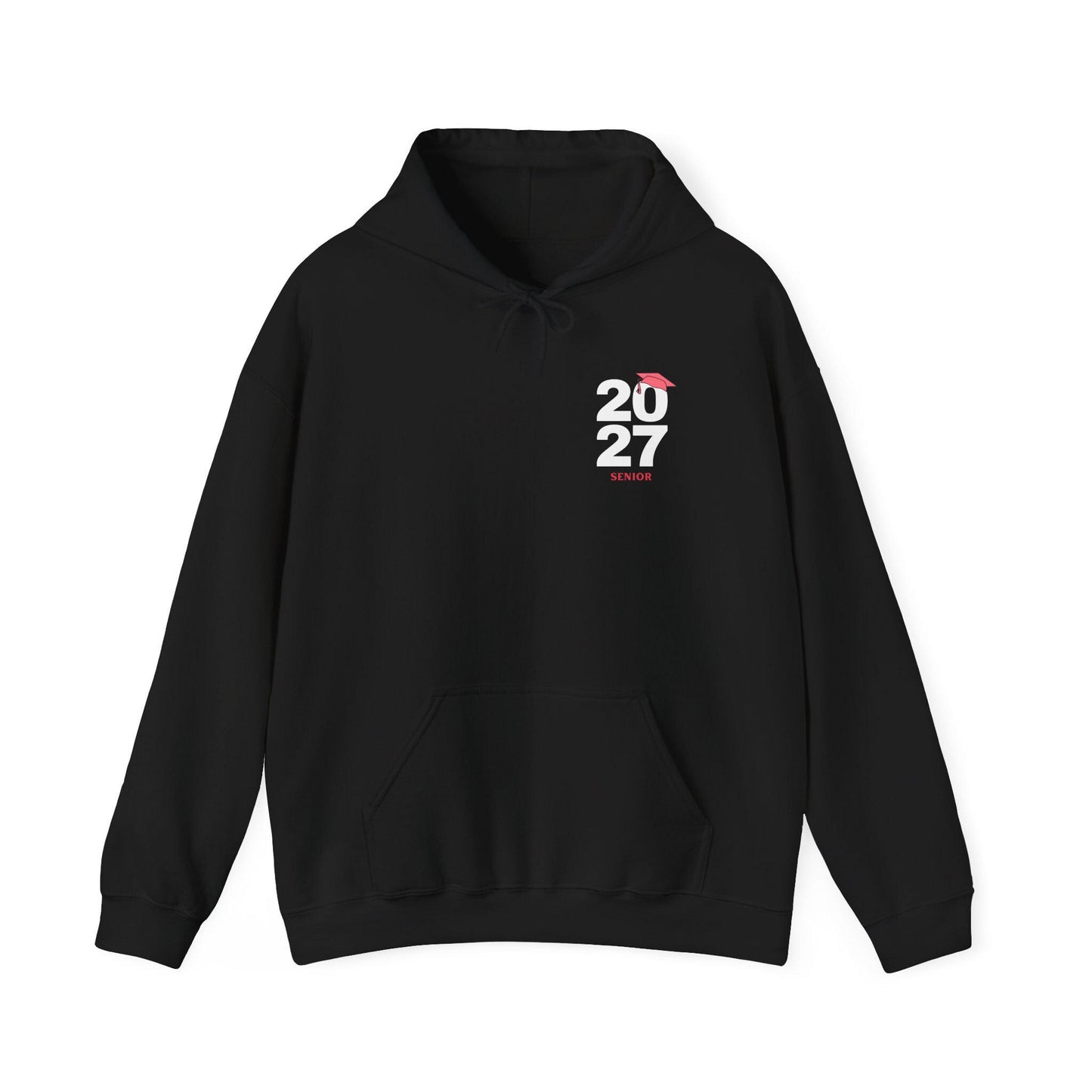 Pink Graduation Cap Senior Hoodie | Minimal Class of 2026 Grad Sweatshirt | Female | Teen School