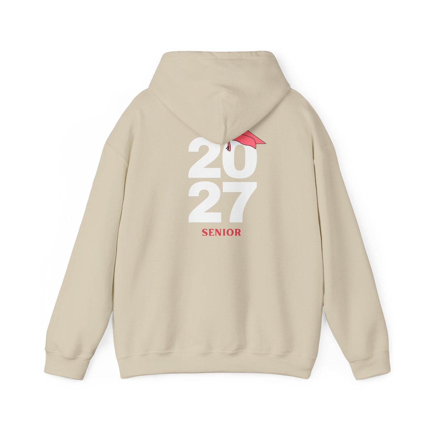 Pink Graduation Cap Senior Hoodie | Minimal Class of 2026 Grad Sweatshirt | Female | Teen School