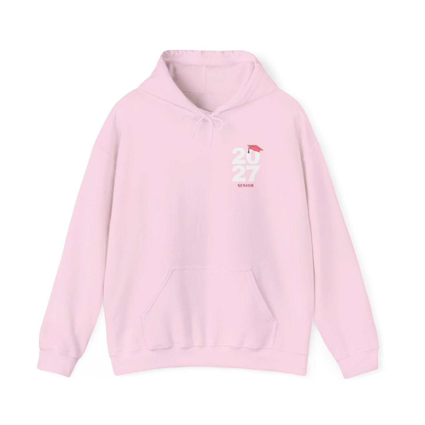 Pink Graduation Cap Senior Hoodie | Minimal Class of 2026 Grad Sweatshirt | Female | Teen School