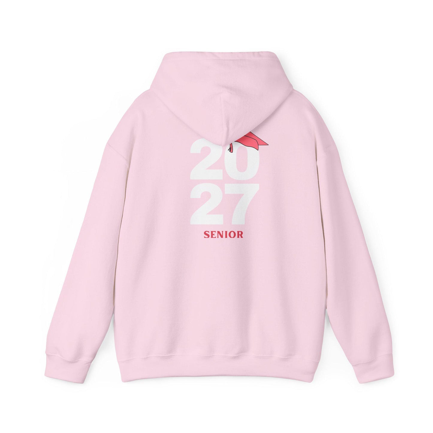 Pink Graduation Cap Senior Hoodie | Minimal Class of 2026 Grad Sweatshirt | Female | Teen School