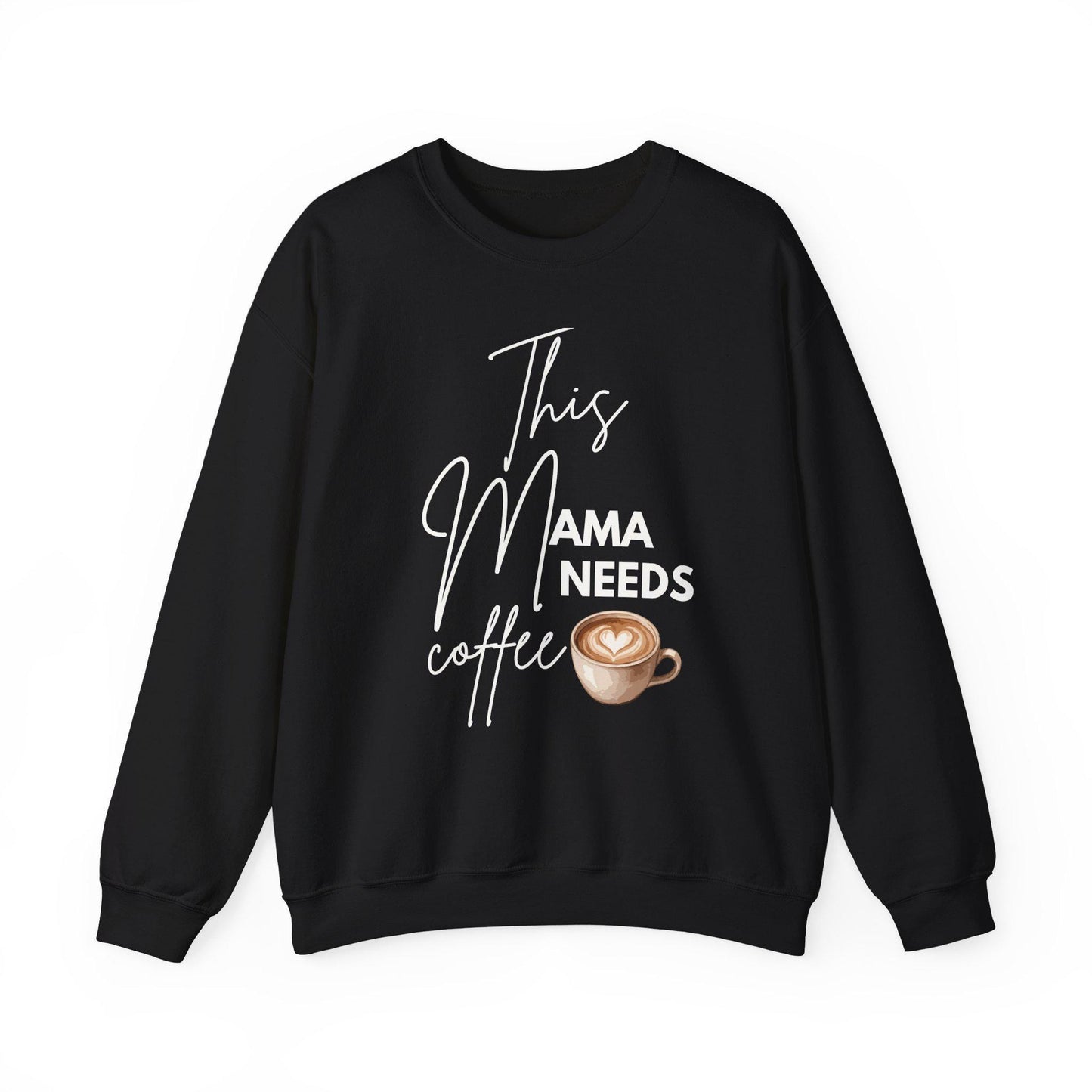 This Mama Needs Coffee Sweatshirt | Mom Coffee Lover Crewneck | Mama Graphic Sweatshirt Gifted | Coffee Mom T-shirt | Latte Sweatshirt