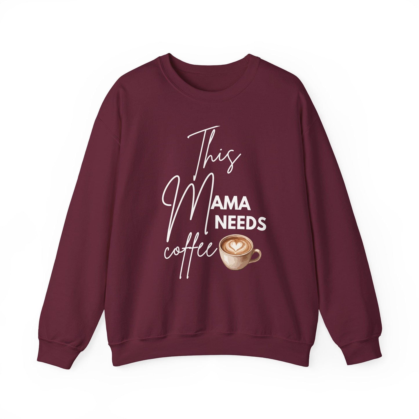 This Mama Needs Coffee Sweatshirt | Mom Coffee Lover Crewneck | Mama Graphic Sweatshirt Gifted | Coffee Mom T-shirt | Latte Sweatshirt
