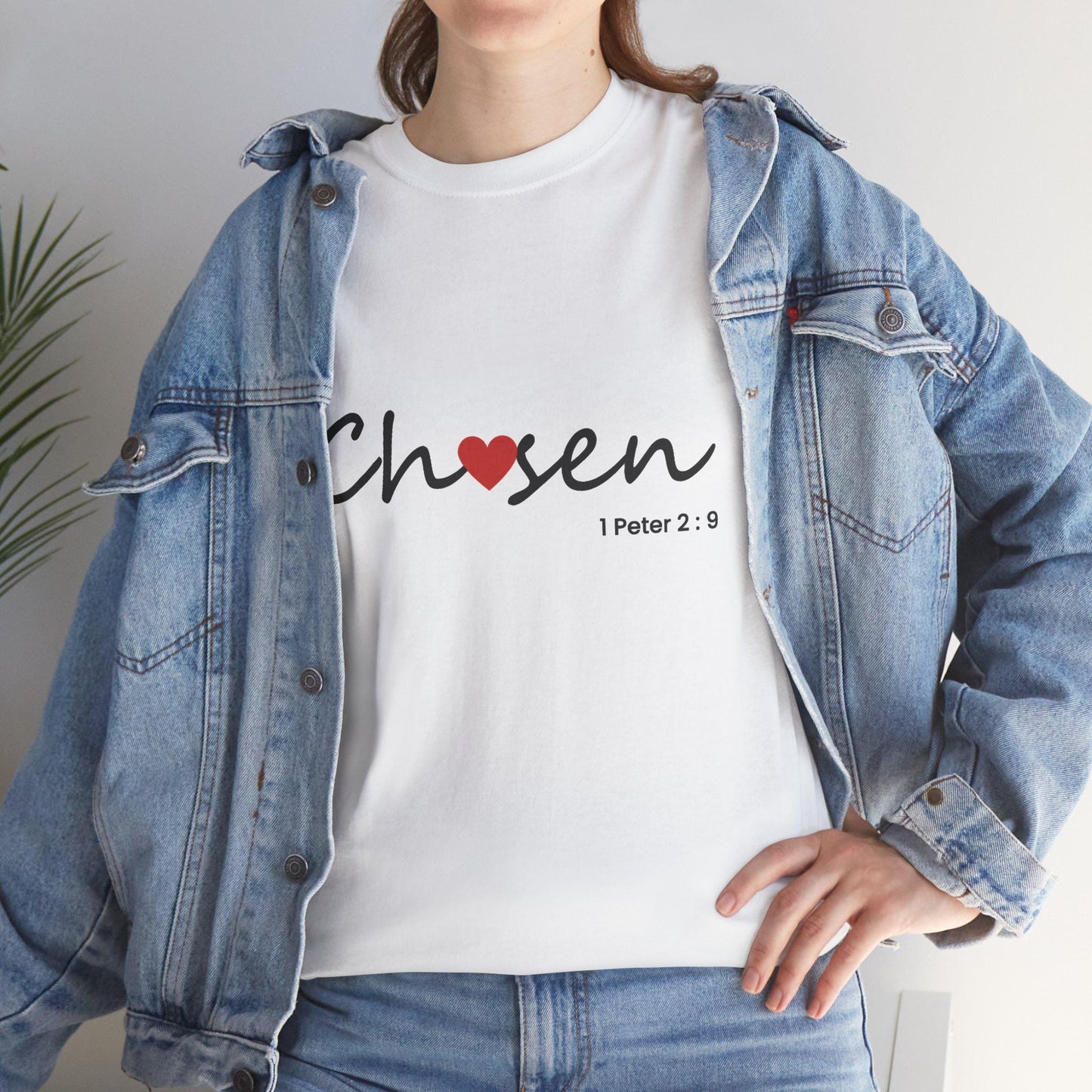 Women's comfortable Chosen Tee -Christian Scripture T-Shirt Graphic (1 Peter 2:9), Godly Theme Apparel Wear, Religious Theme Attire Lady