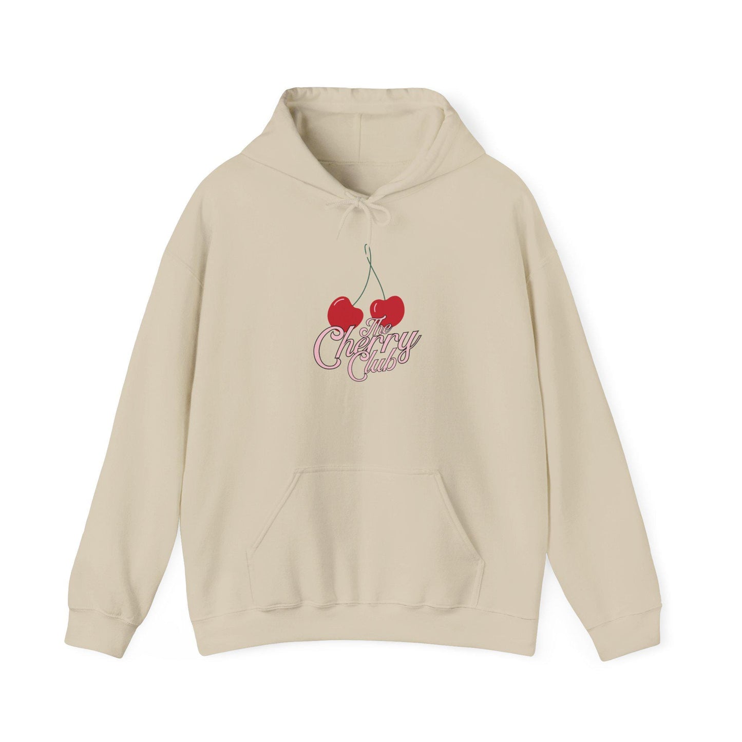 Women's Teen Female Cherry Crush Hoodie, Cute Retro Script Cherry Graphic Pullover, Oversized Vintage Apparel, Aesthetic Weather Sweather