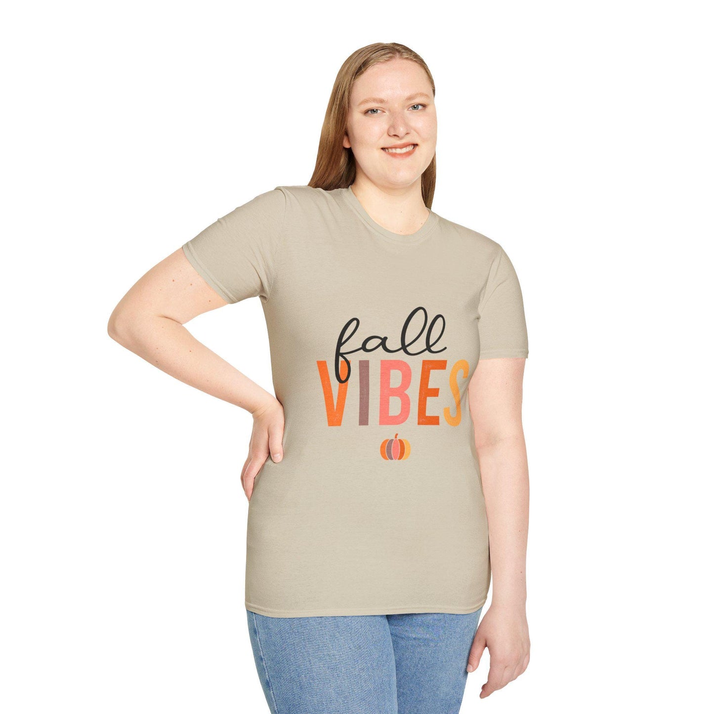 Women's Fall Vibes T-Shirt — Pumpkin Autumn Graphic Tee
