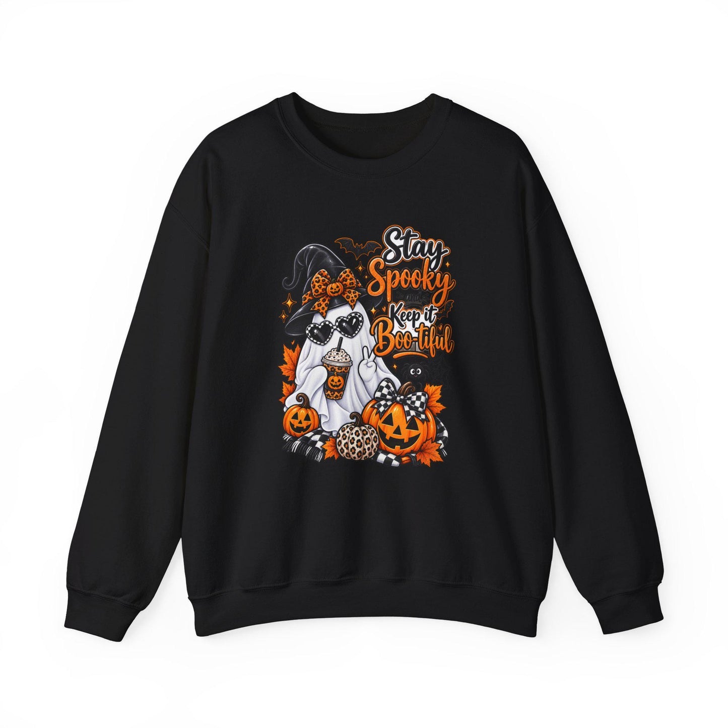 Stay Spooky & Be Kind Hoodie Sweatshirt | Halloween Ghost Pumpkin Design, Mom Female Teen Autumn Apparel, Everyday School Friend Streetwear