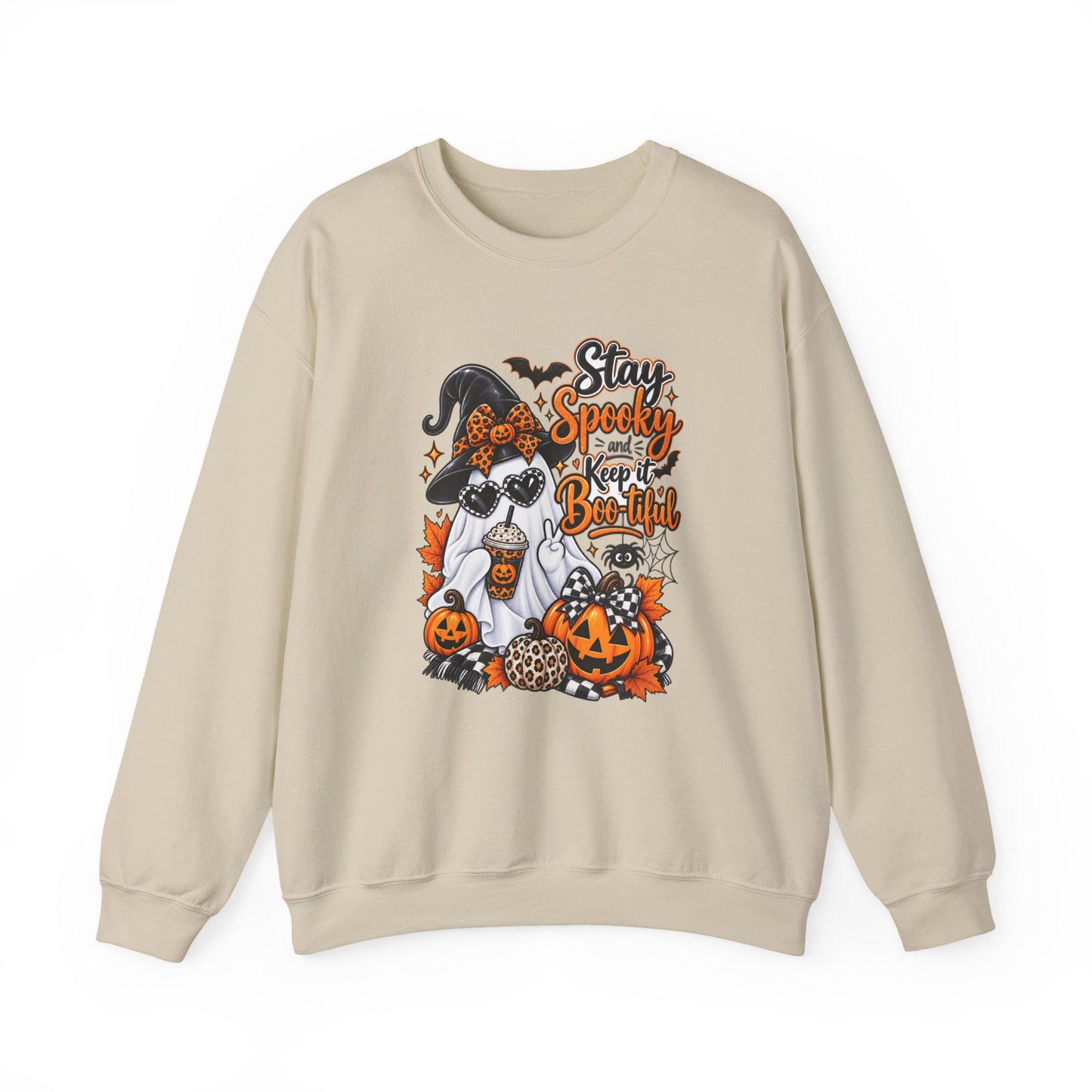 Stay Spooky & Be Kind Hoodie Sweatshirt | Halloween Ghost Pumpkin Design, Mom Female Teen Autumn Apparel, Everyday School Friend Streetwear