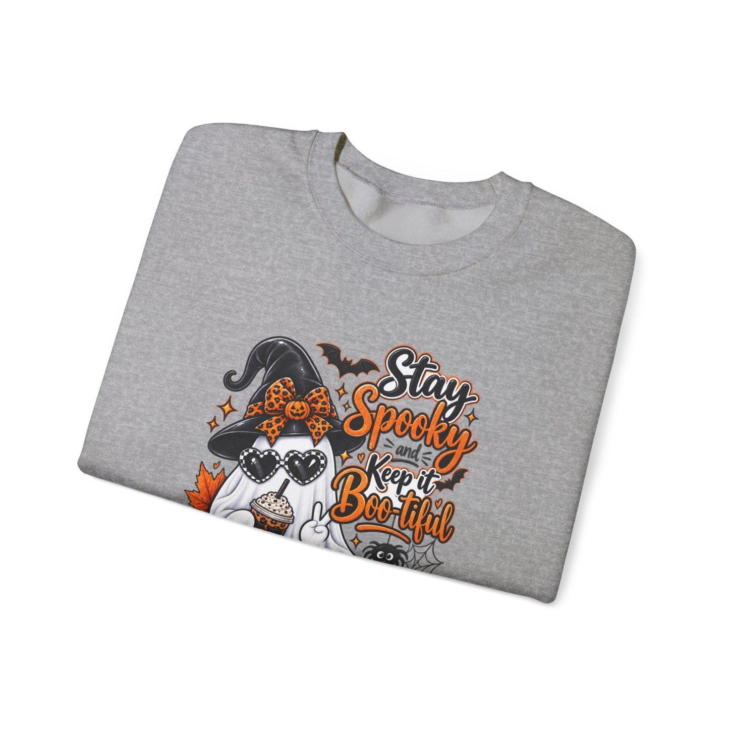 Stay Spooky & Be Kind Hoodie Sweatshirt | Halloween Ghost Pumpkin Design, Mom Female Teen Autumn Apparel, Everyday School Friend Streetwear