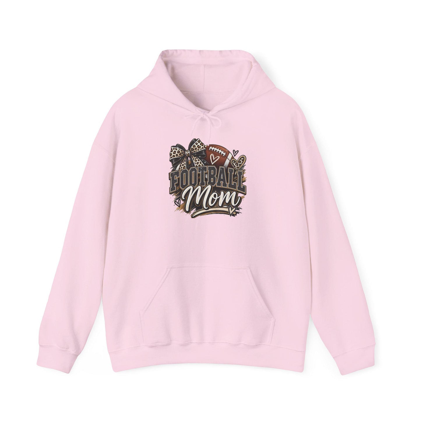 Football Mom Hoodie | Leopard Football Graphic, Paw Print Football Season Everyday Pullover, Female Woman, Streetwear Sweatshirt Apparel