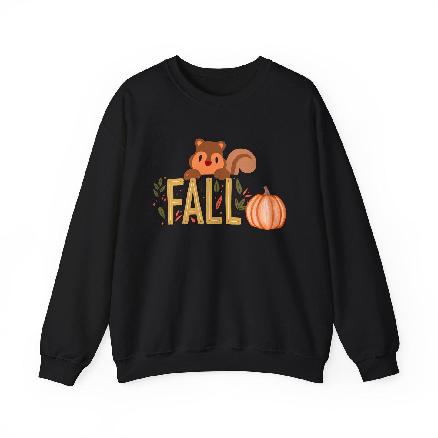 Squirrel Pumpkin FALL Crewneck Sweatshirt | Cozy Autumn Graphic Tee