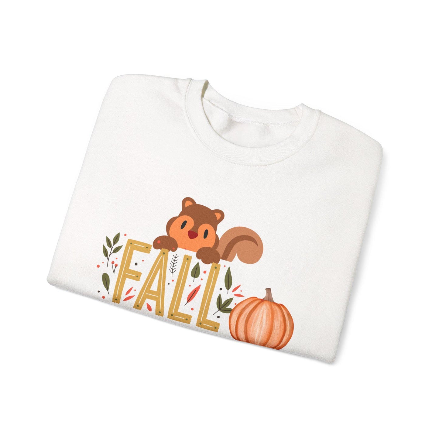Squirrel Pumpkin FALL Crewneck Sweatshirt | Cozy Autumn Graphic Tee