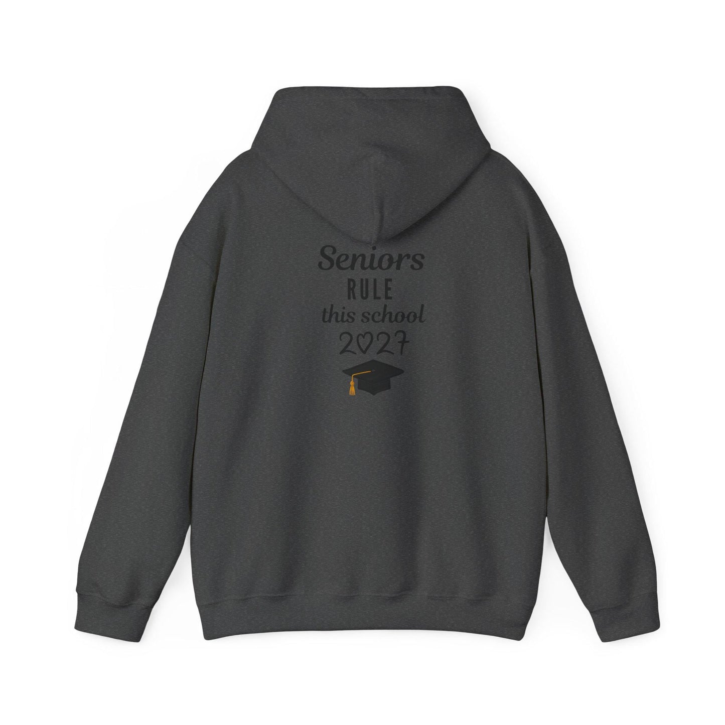 Senior Class 2027 Hoodie | Graduation Cap Seniors Rule Back Print | Teen Back to School