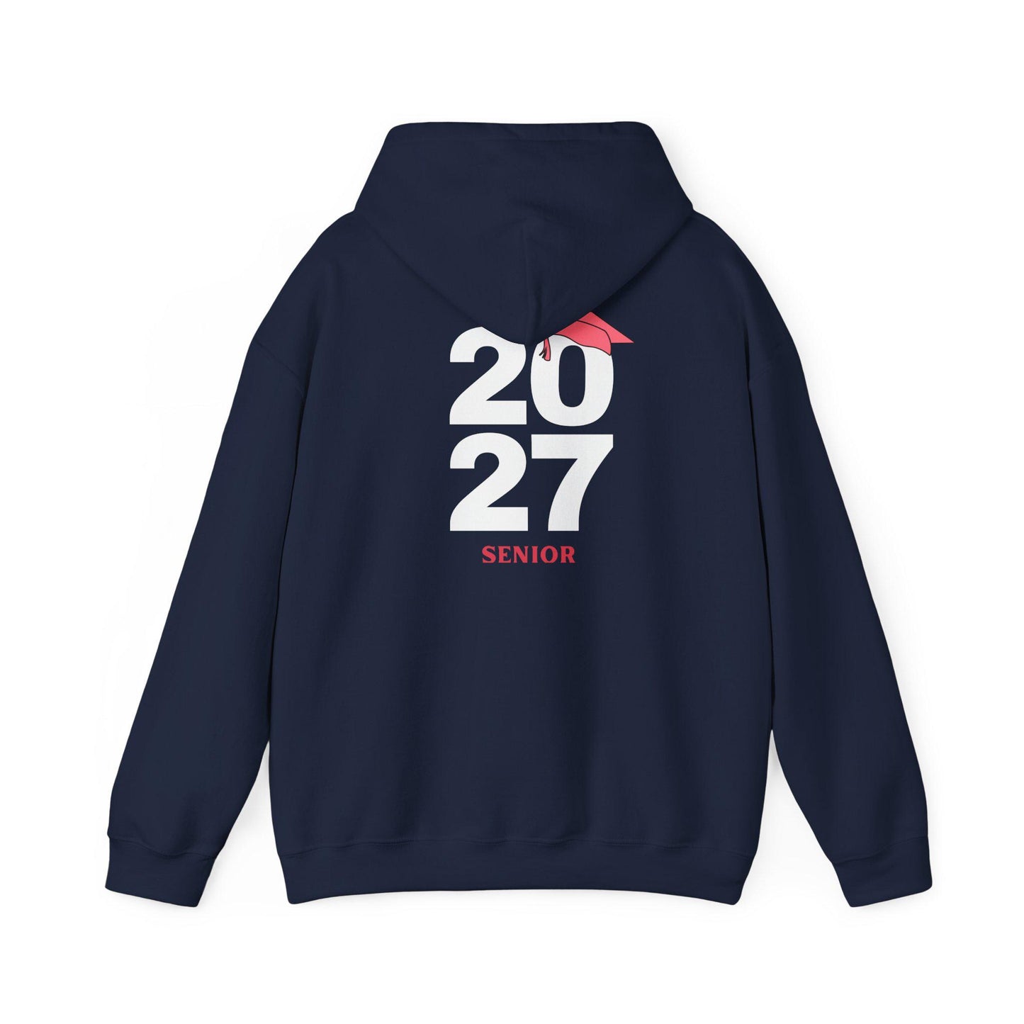 Pink Graduation Cap Senior Hoodie | Minimal Class of 2026 Grad Sweatshirt | Female | Teen School