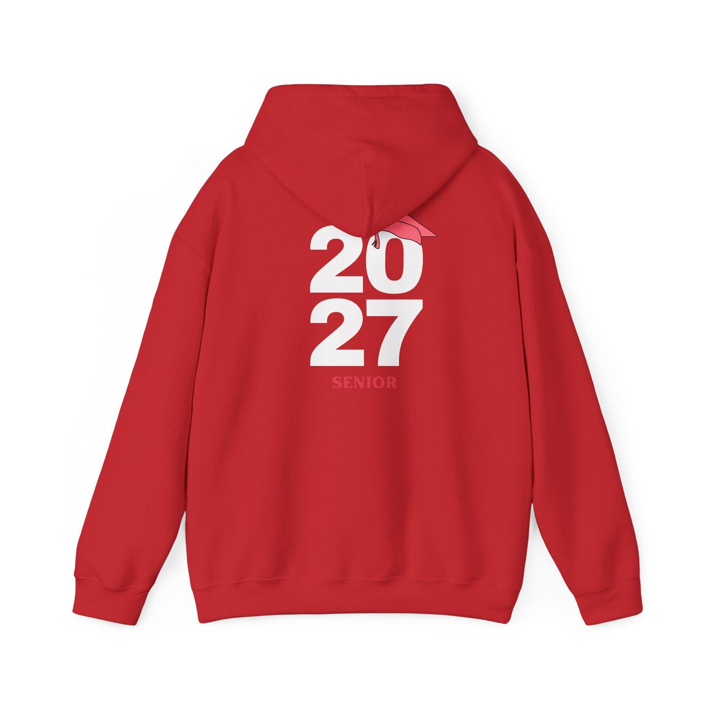 Pink Graduation Cap Senior Hoodie | Minimal Class of 2026 Grad Sweatshirt | Female | Teen School