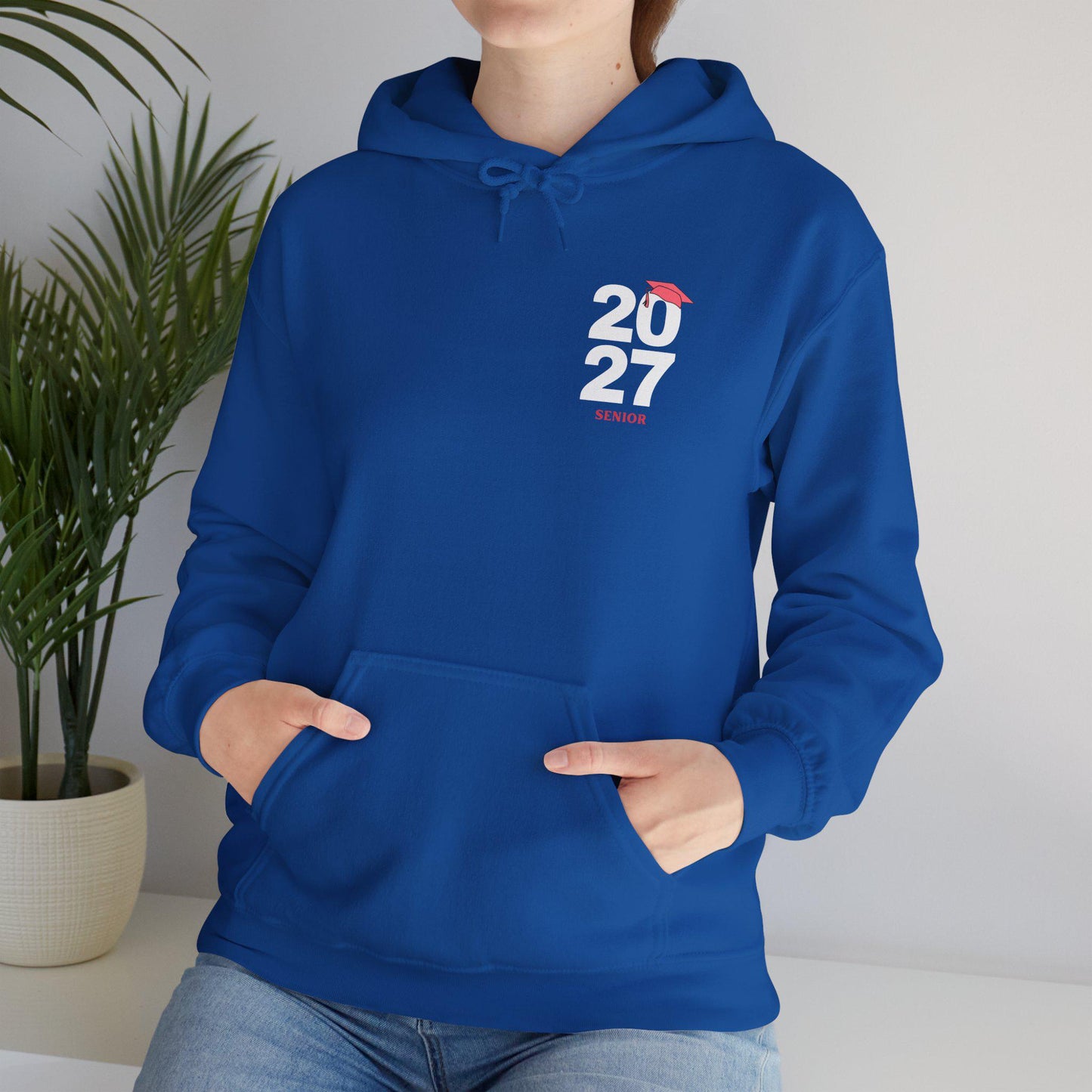 Pink Graduation Cap Senior Hoodie | Minimal Class of 2026 Grad Sweatshirt | Female | Teen School