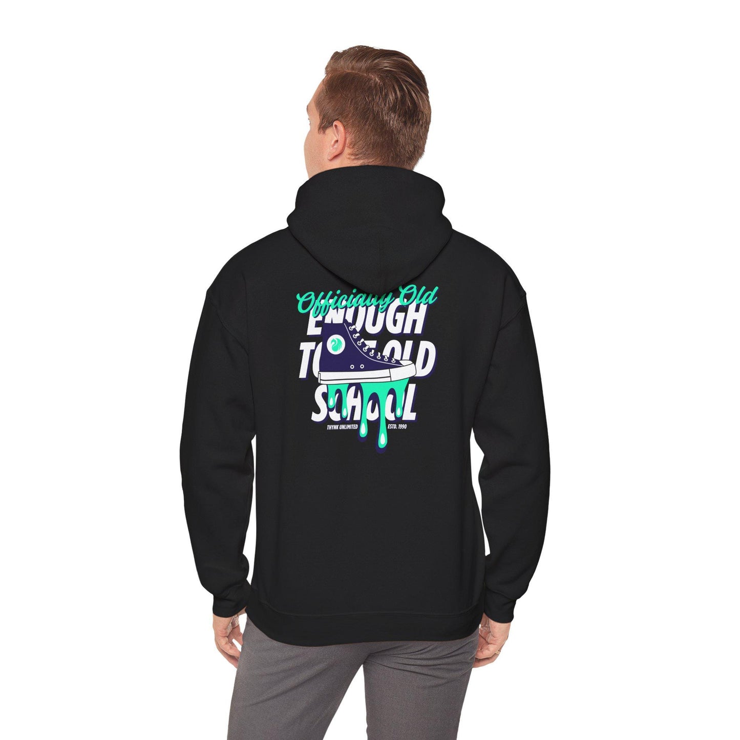 Dripping Sneaker Graphic Hoodie | Retro Skate Culture Streetwear I Cozy Cotton-Poly Blend